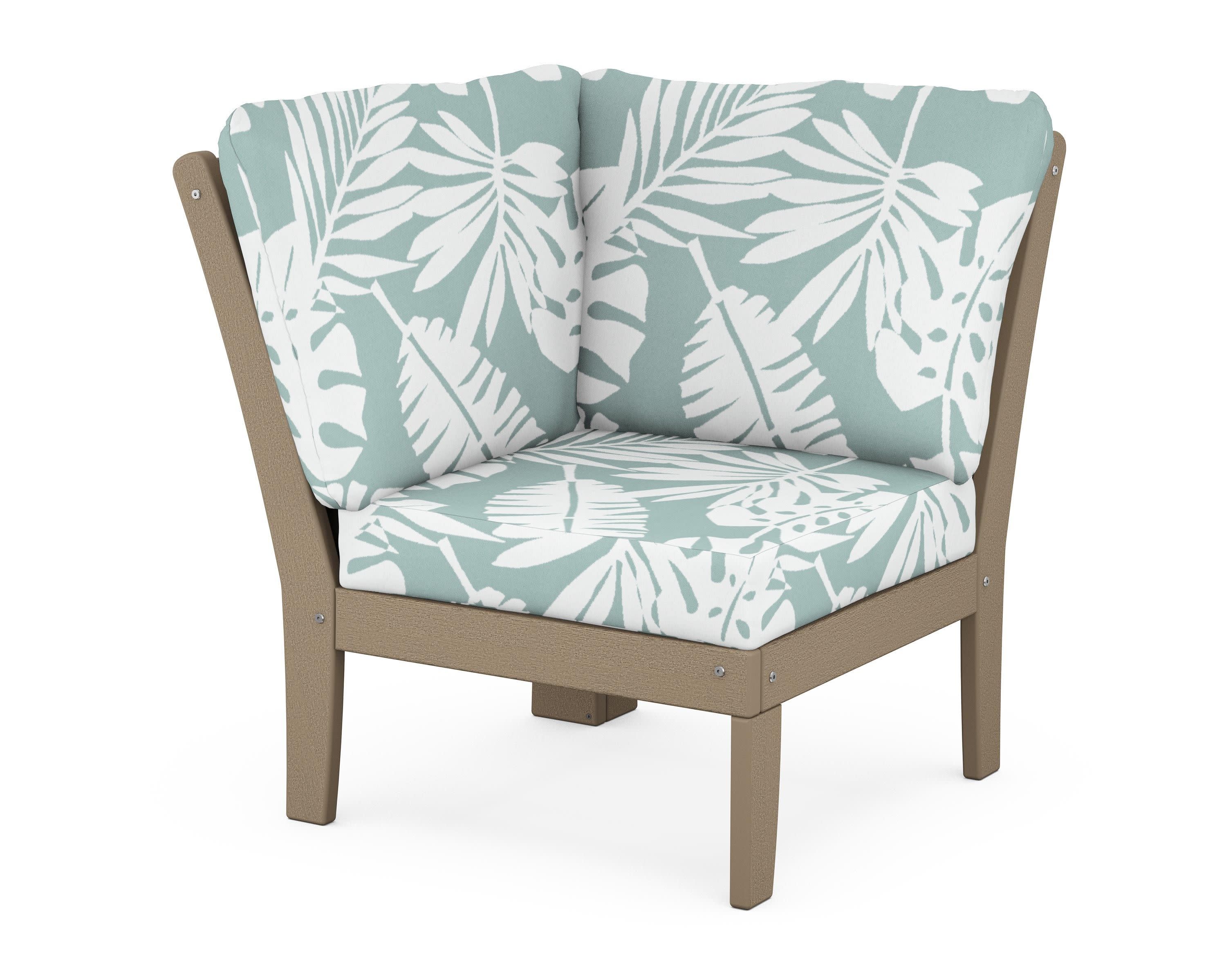 Braxton Modular Corner Chair in Vintage Sahara / Leaf Glacier Spa
