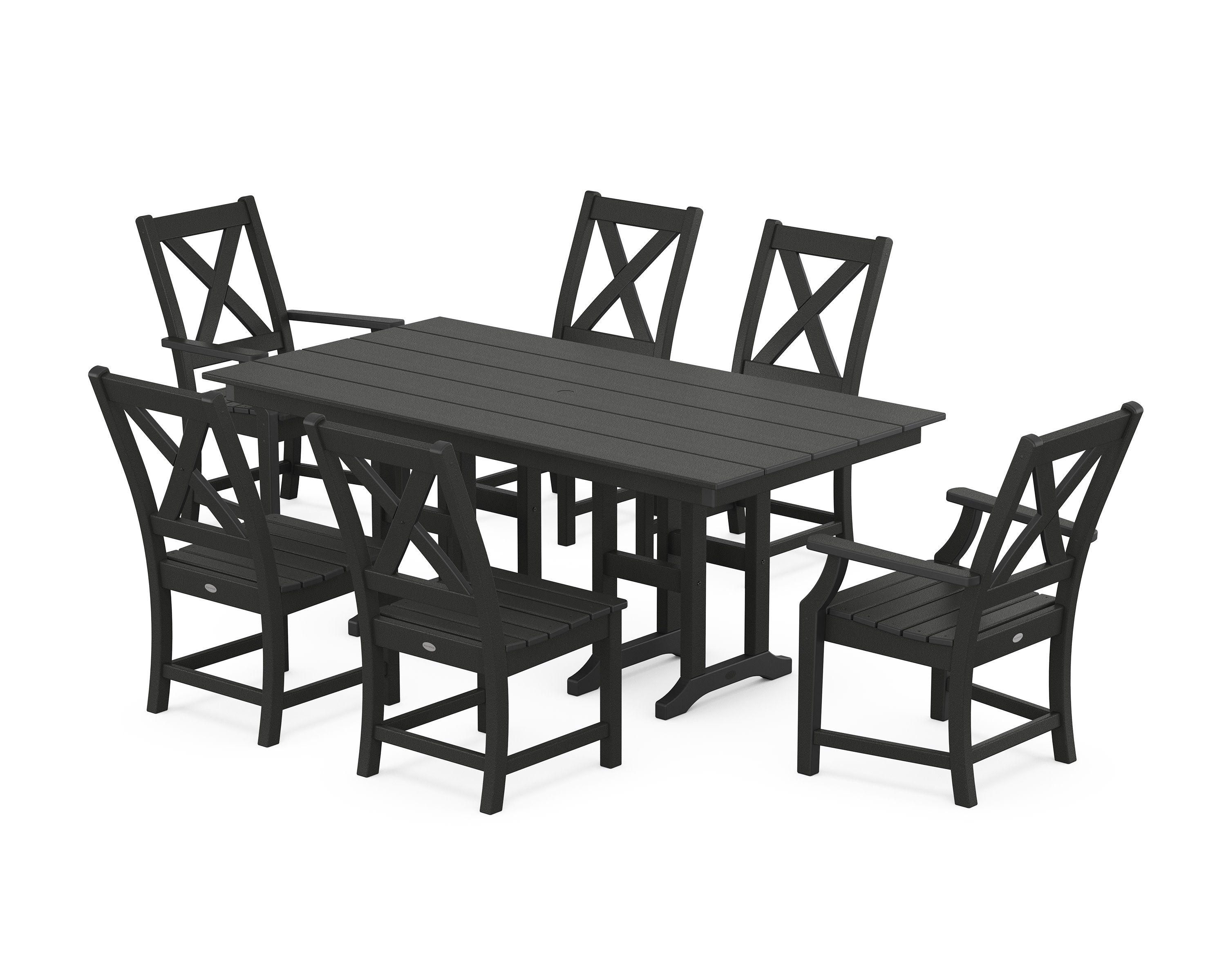 Braxton 7-Piece Farmhouse Dining Set in Black