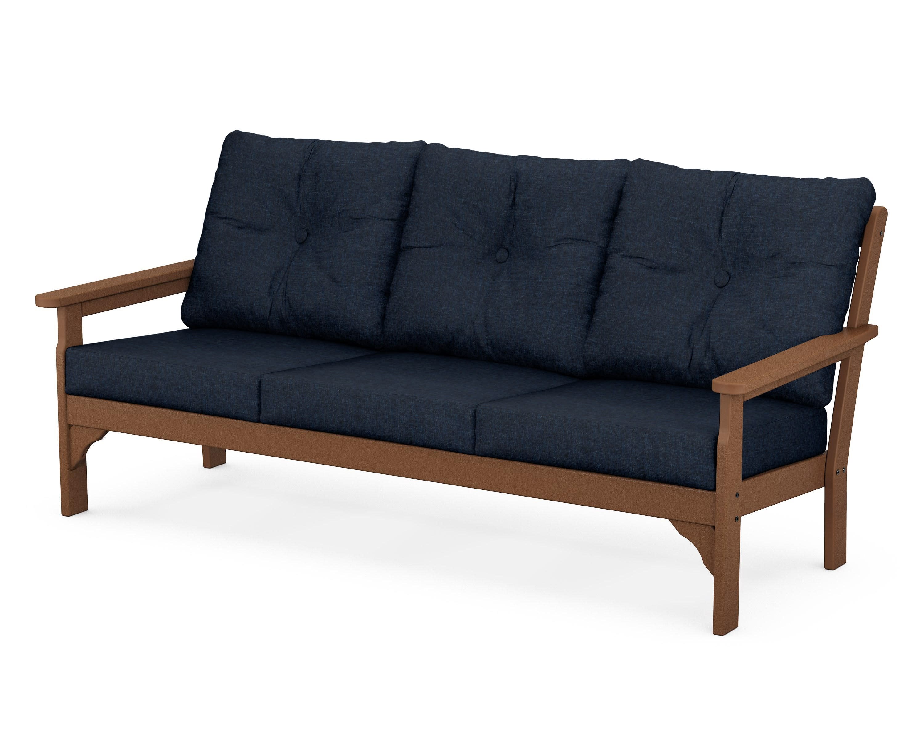 Vineyard Deep Seating Sofa in Teak / Marine Indigo