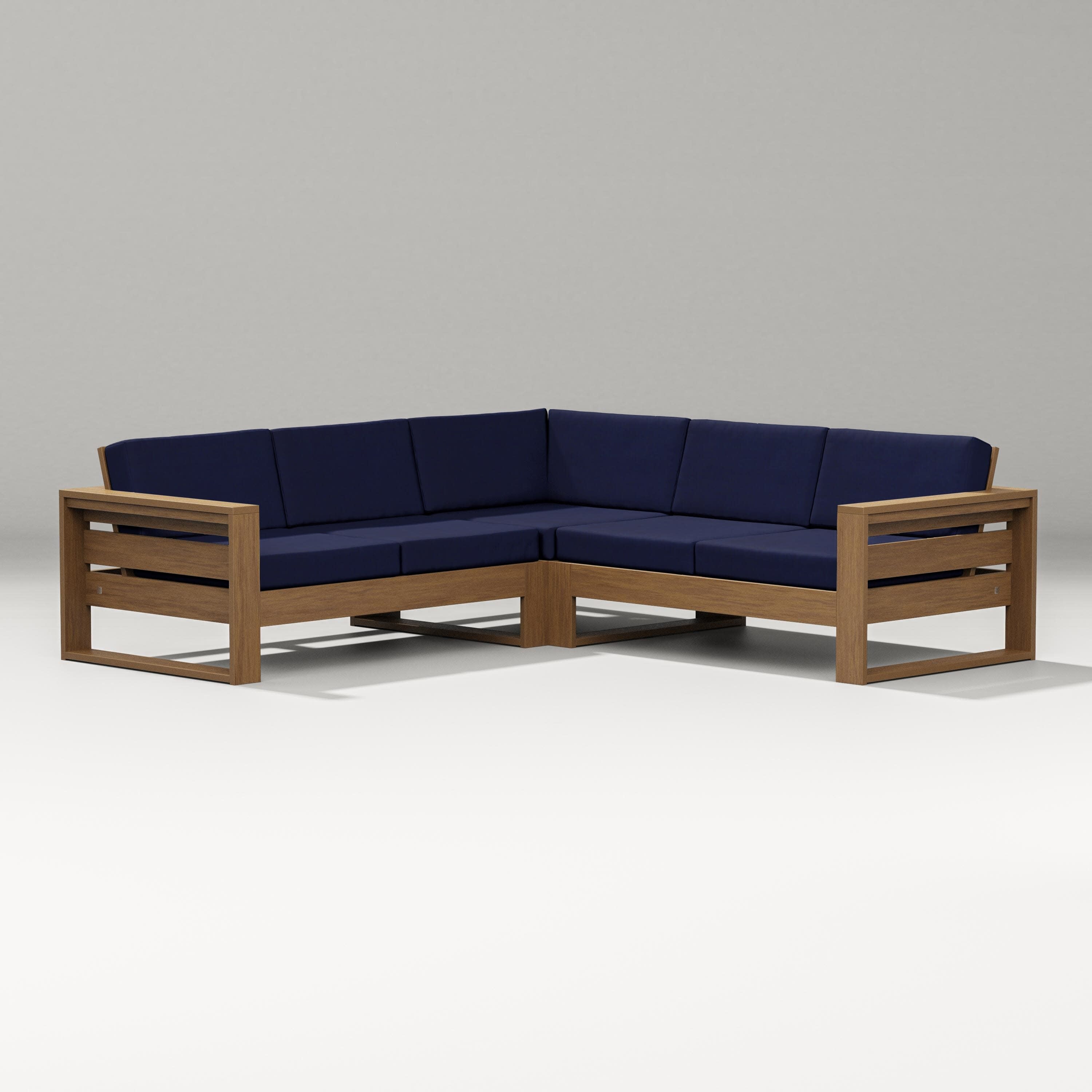 Latitude Corner Sectional in Natural / Navy