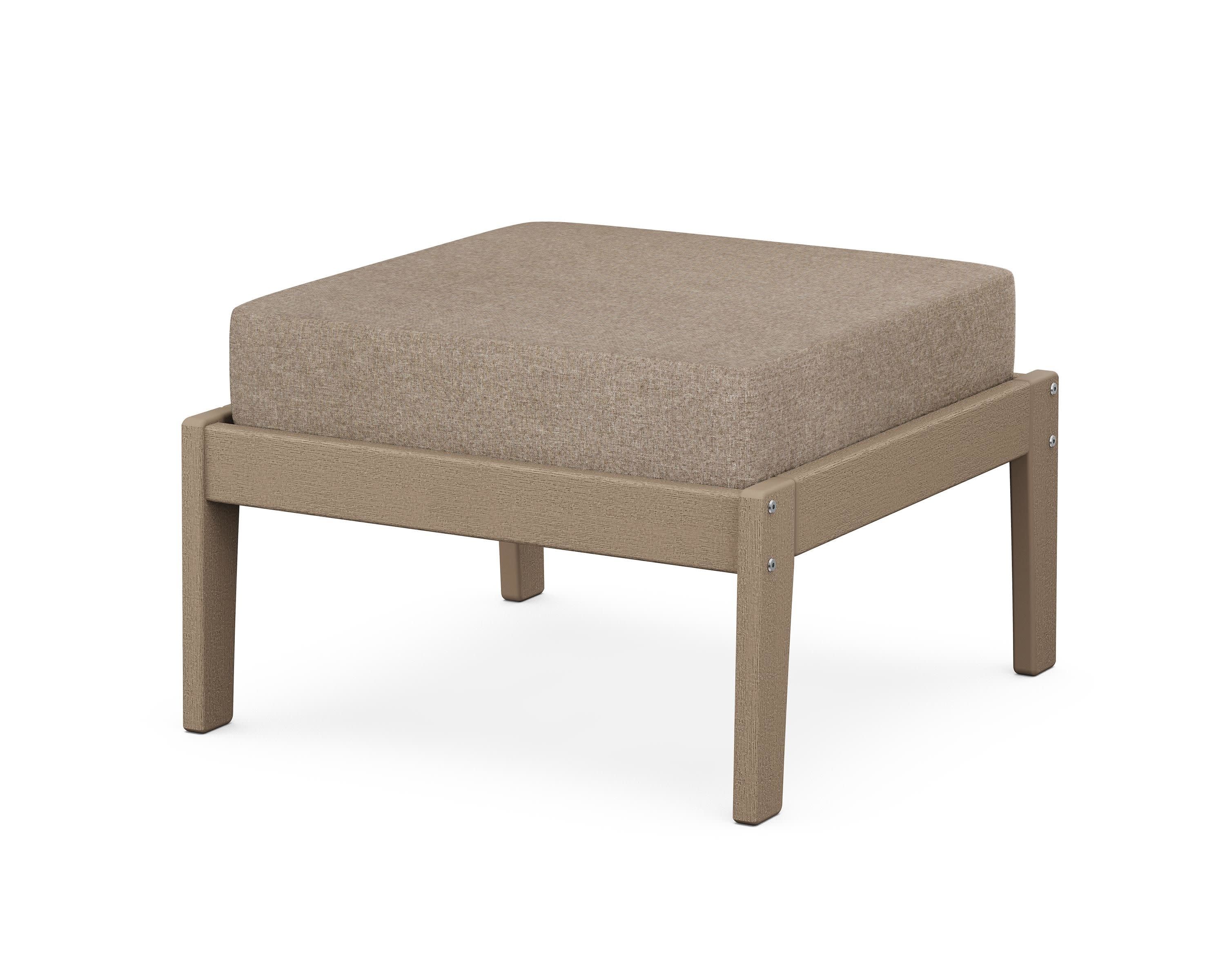 Deep Seating Ottoman in Vintage Sahara / Spiced Burlap