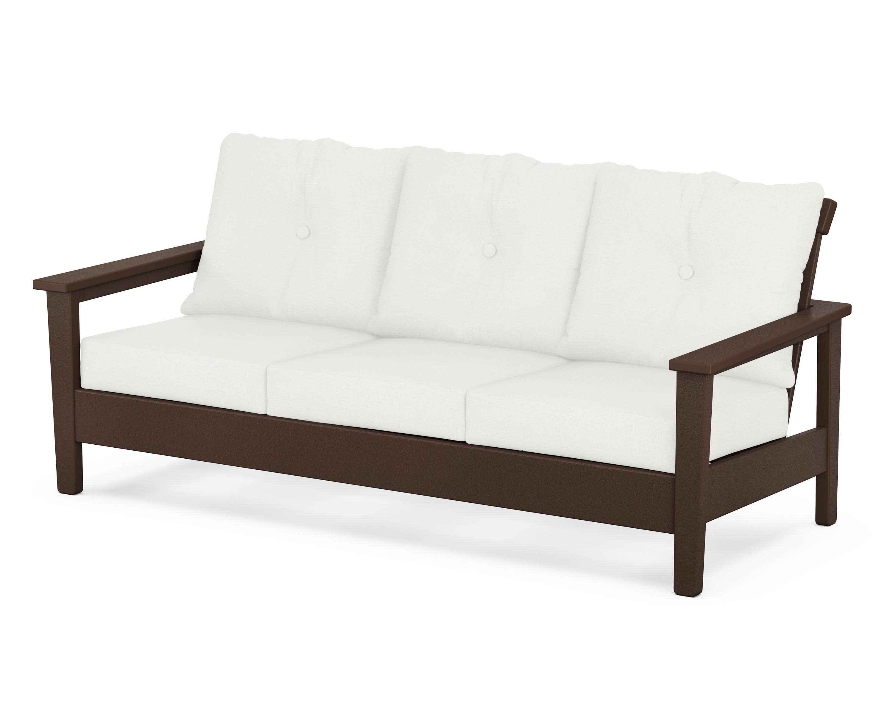 Prescott Deep Seating Sofa in Mahogany / Natural Linen