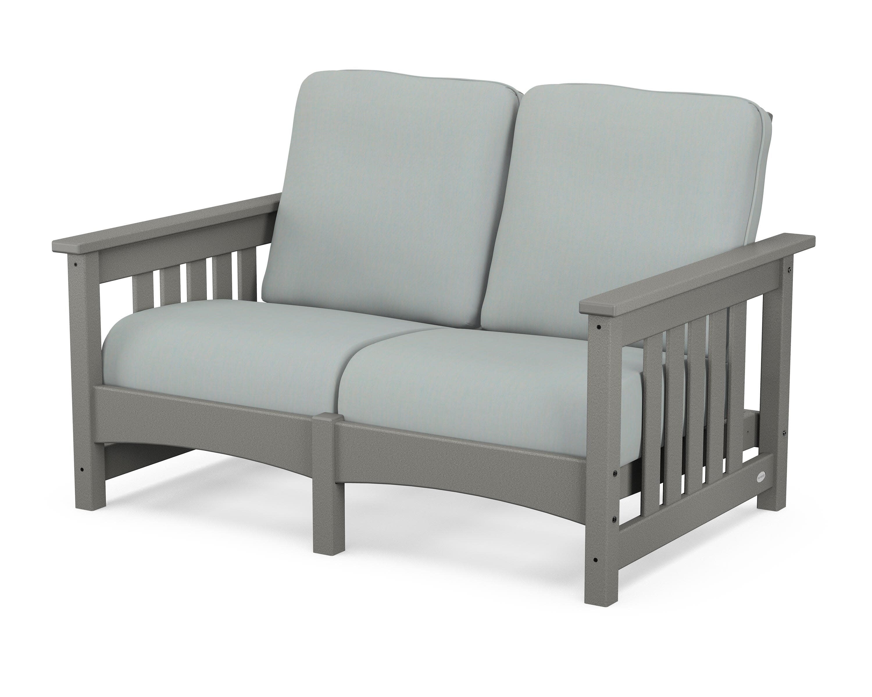 Club Mission Loveseat in Slate Grey / Spa