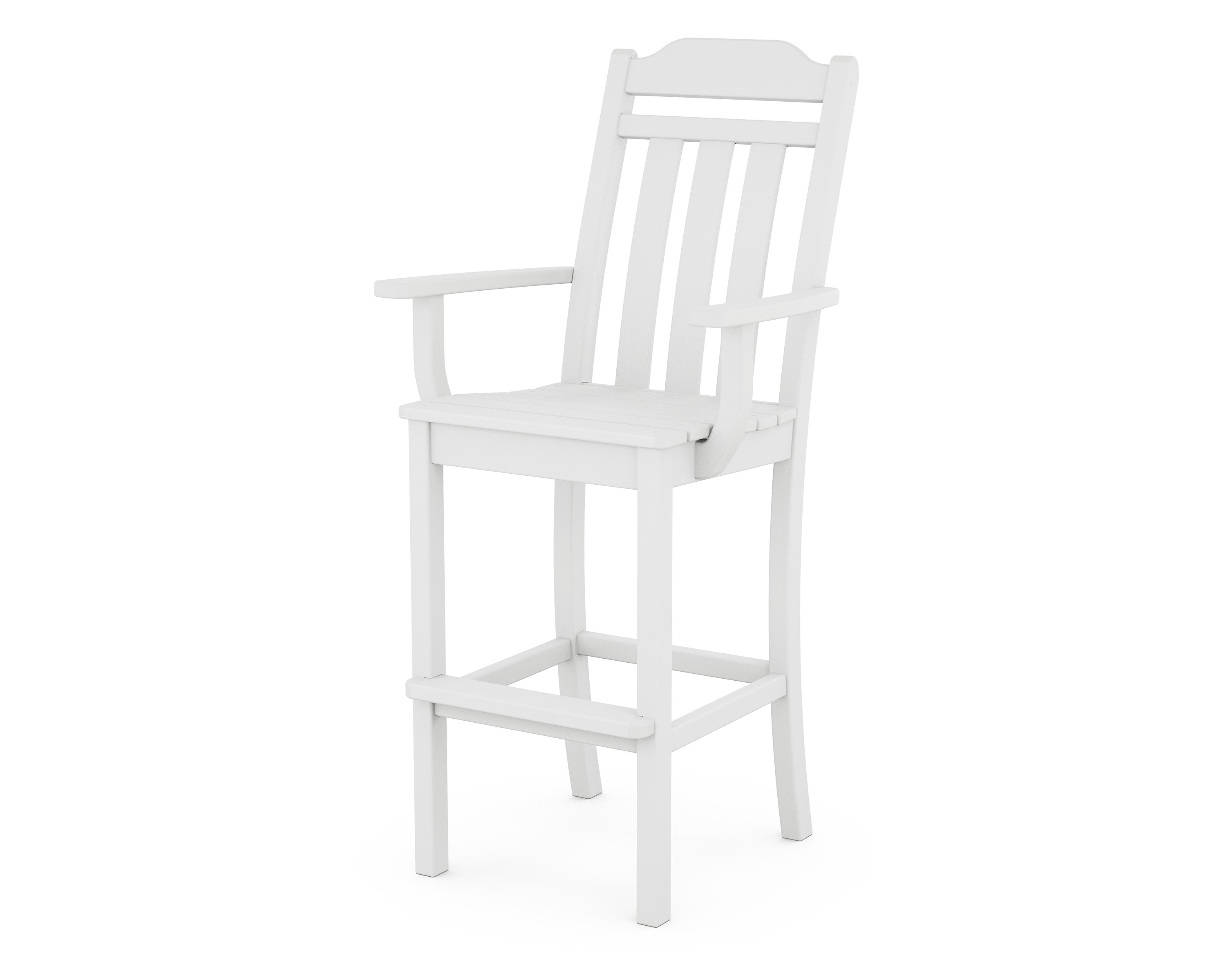 Cottage Bar Arm Chair in White