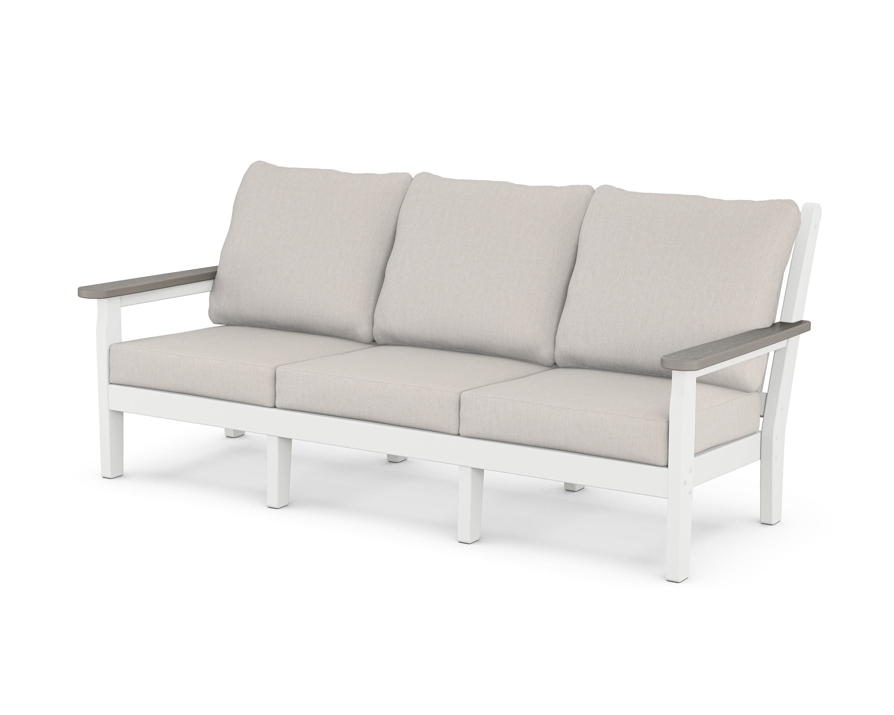 Chippendale Deep Seating Sofa in White / Driftwood / Cast Ash