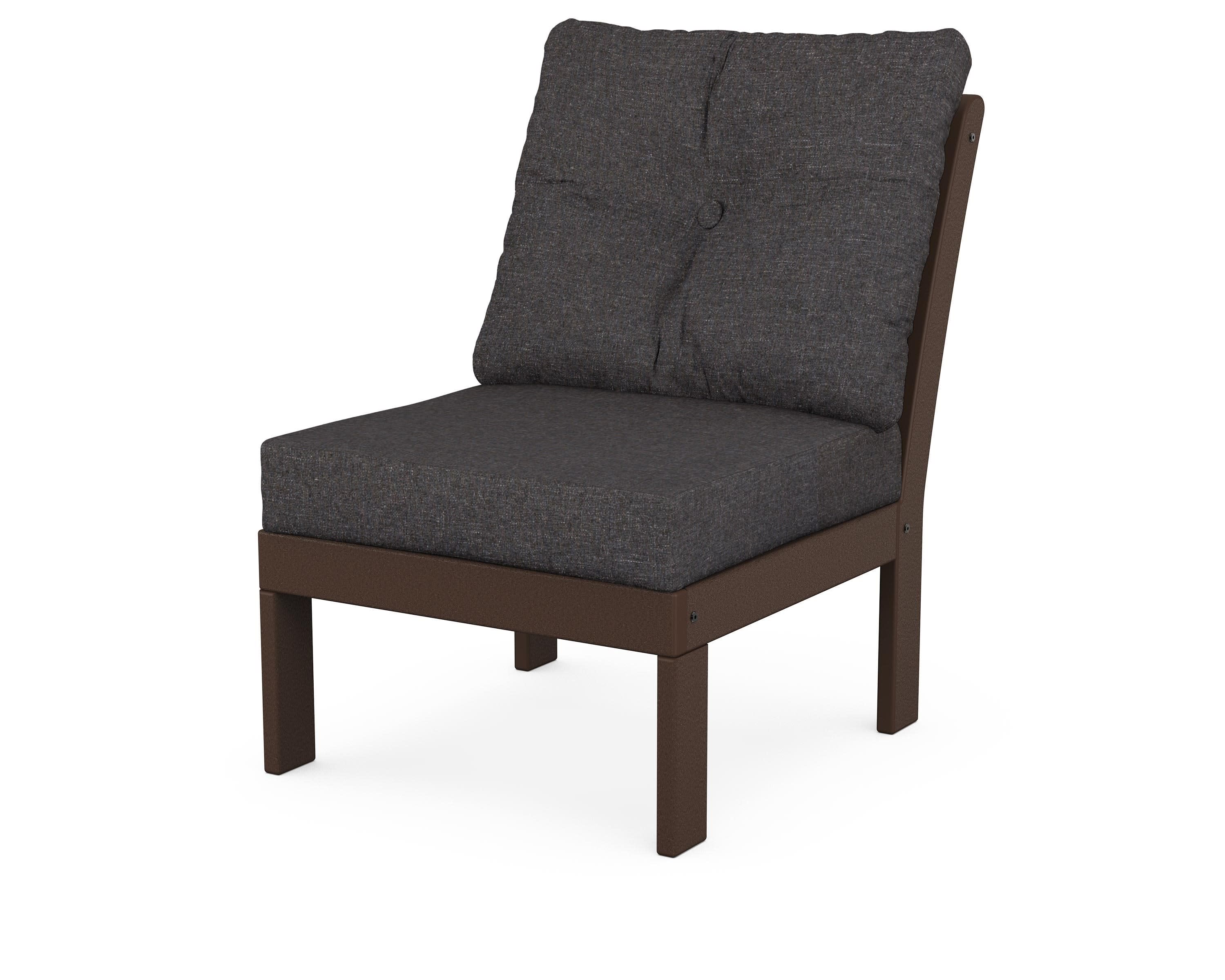 Vineyard Modular Armless Chair in Mahogany / Ash Charcoal