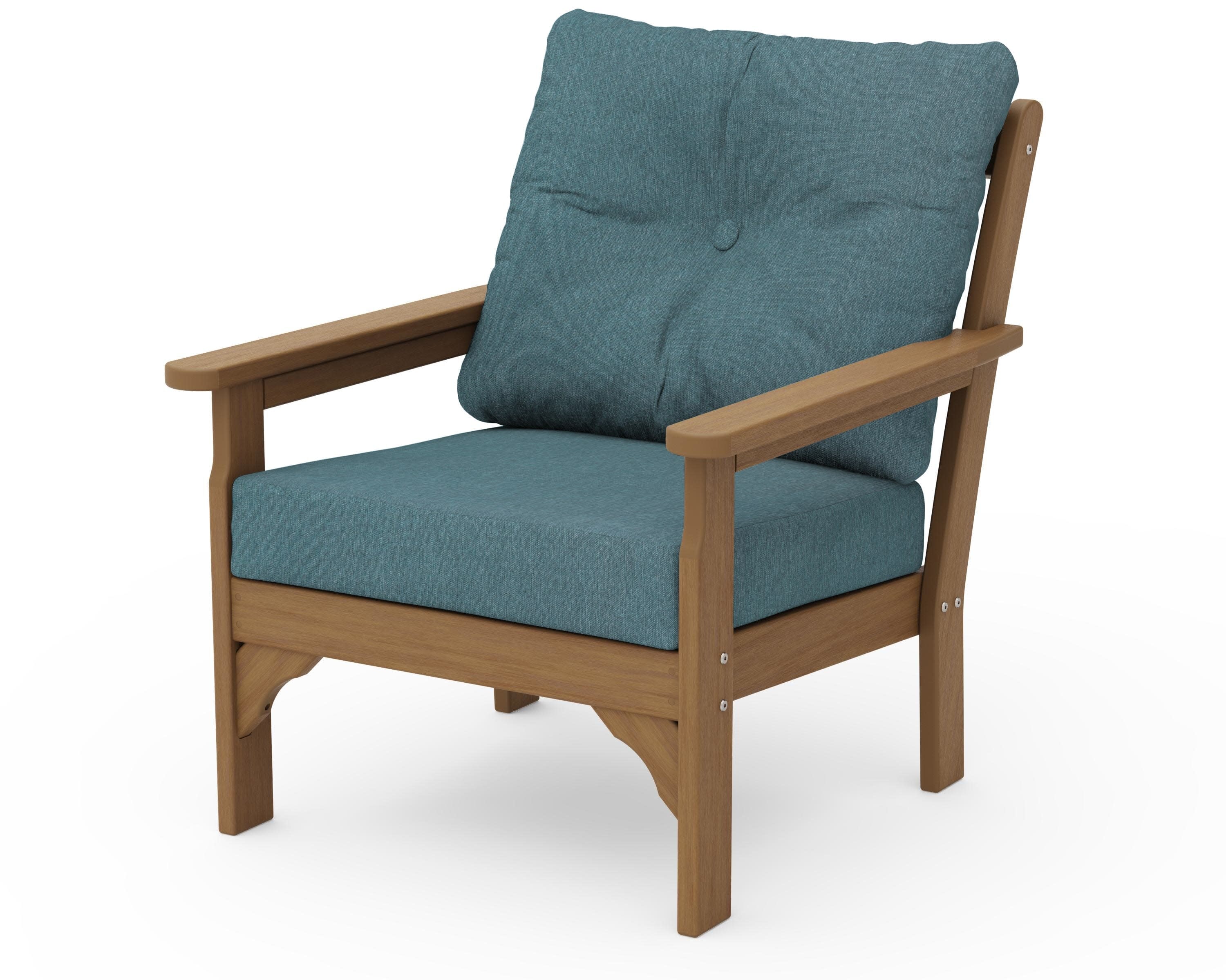 Vineyard Deep Seating Chair in Natural / Ocean Teal