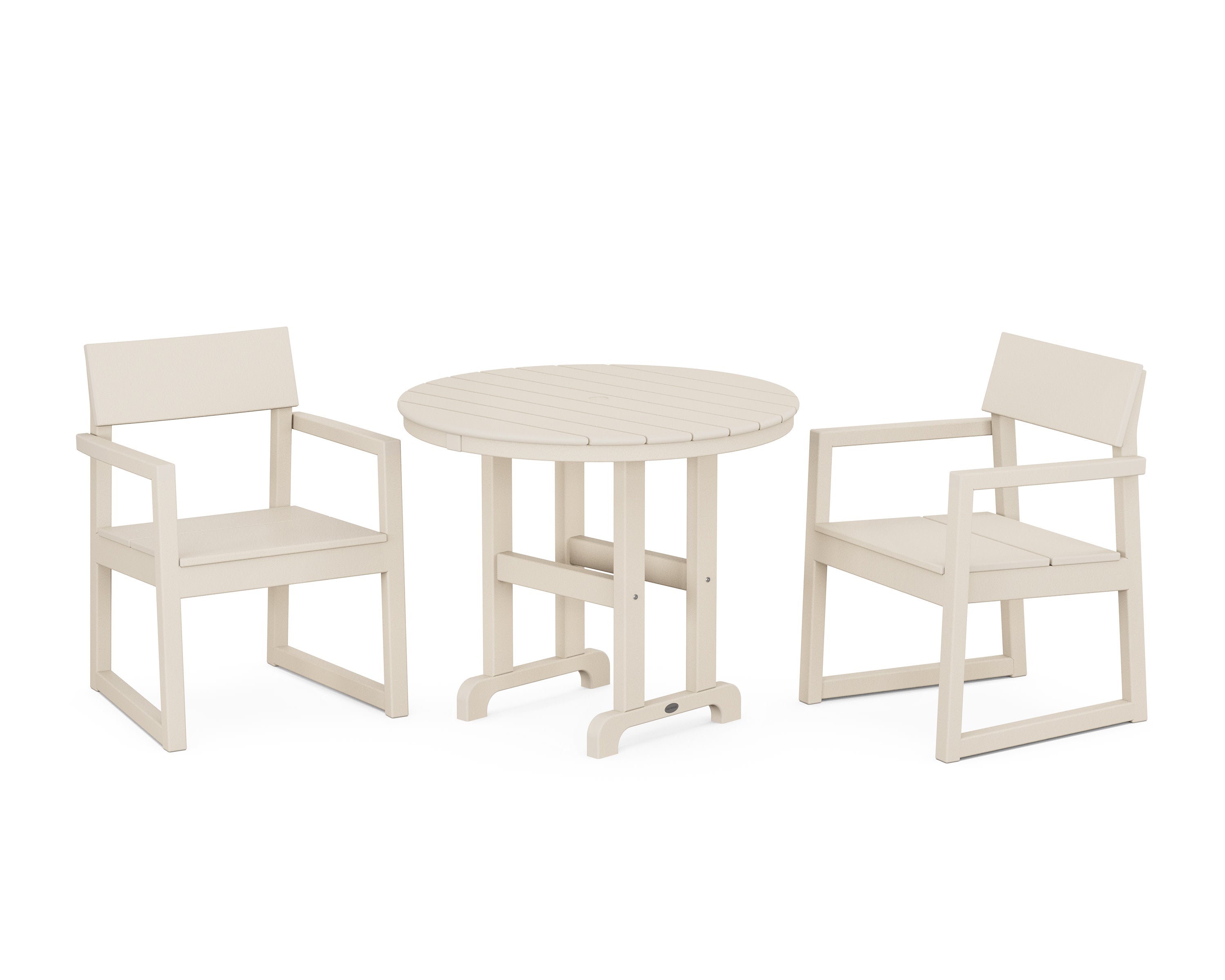 EDGE 3-Piece Round Dining Set in Sand