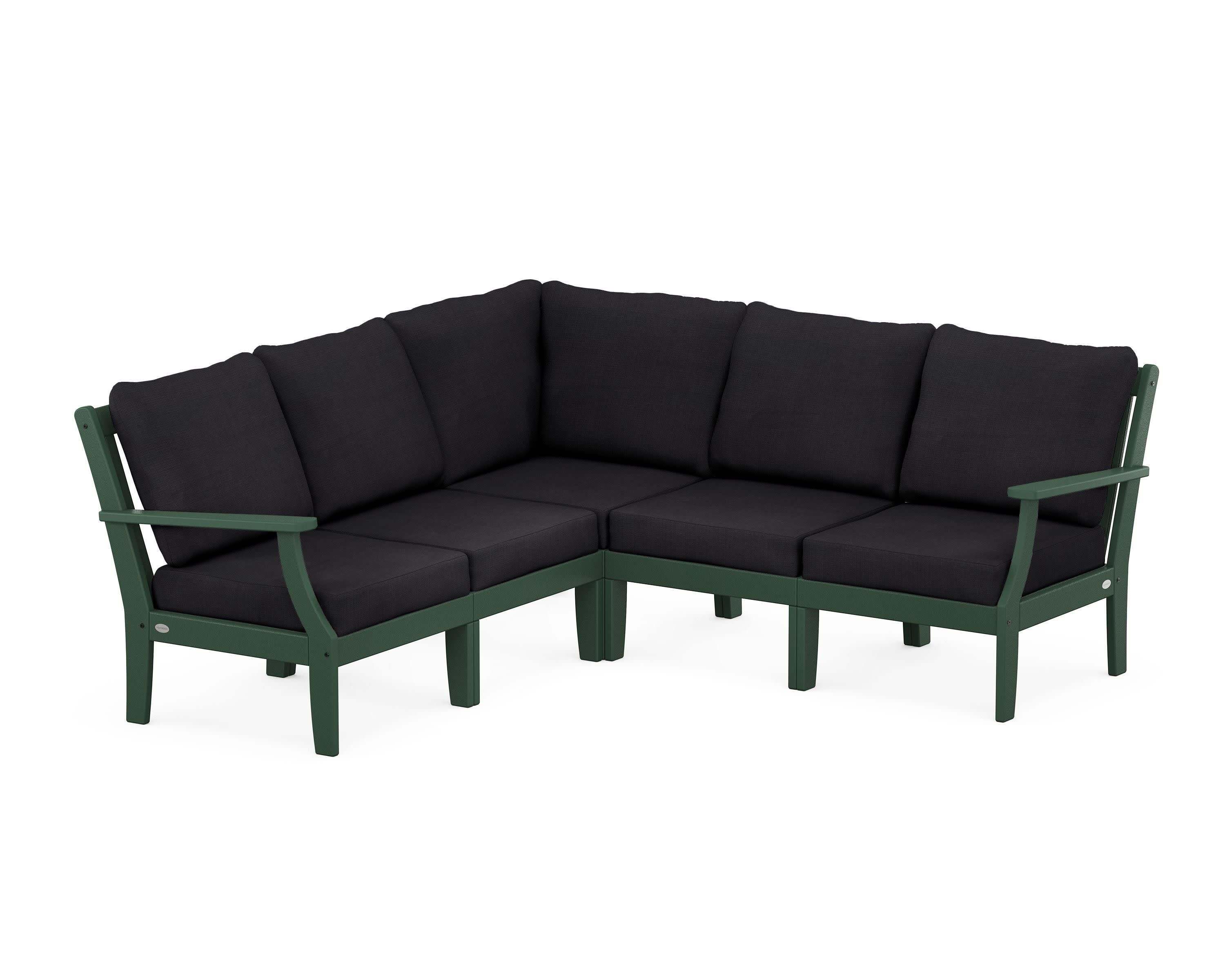 Braxton Modular 5-Piece Deep Seating Set in Green / Midnight Linen