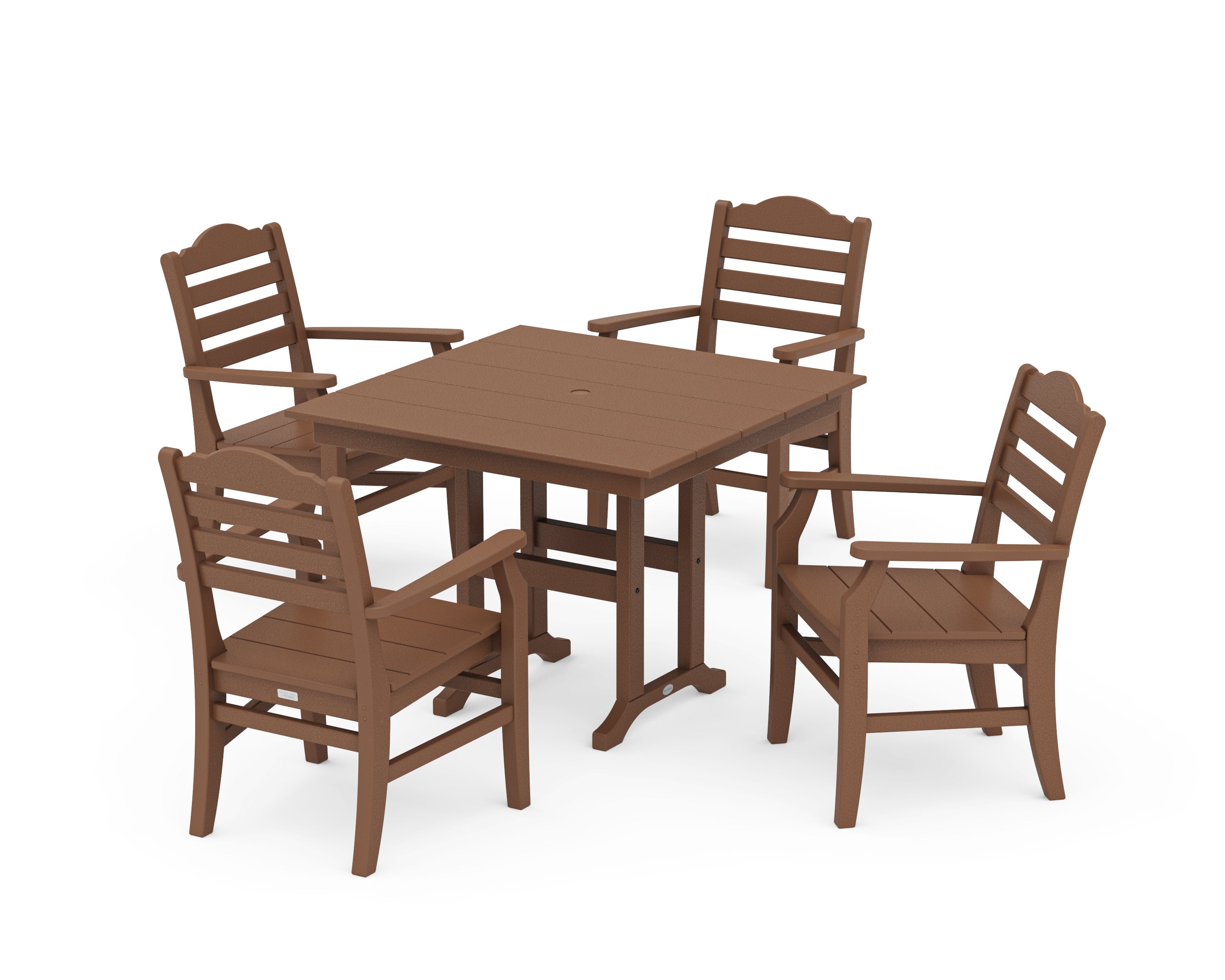 Savannah 5-Piece Farmhouse Dining Set in Teak