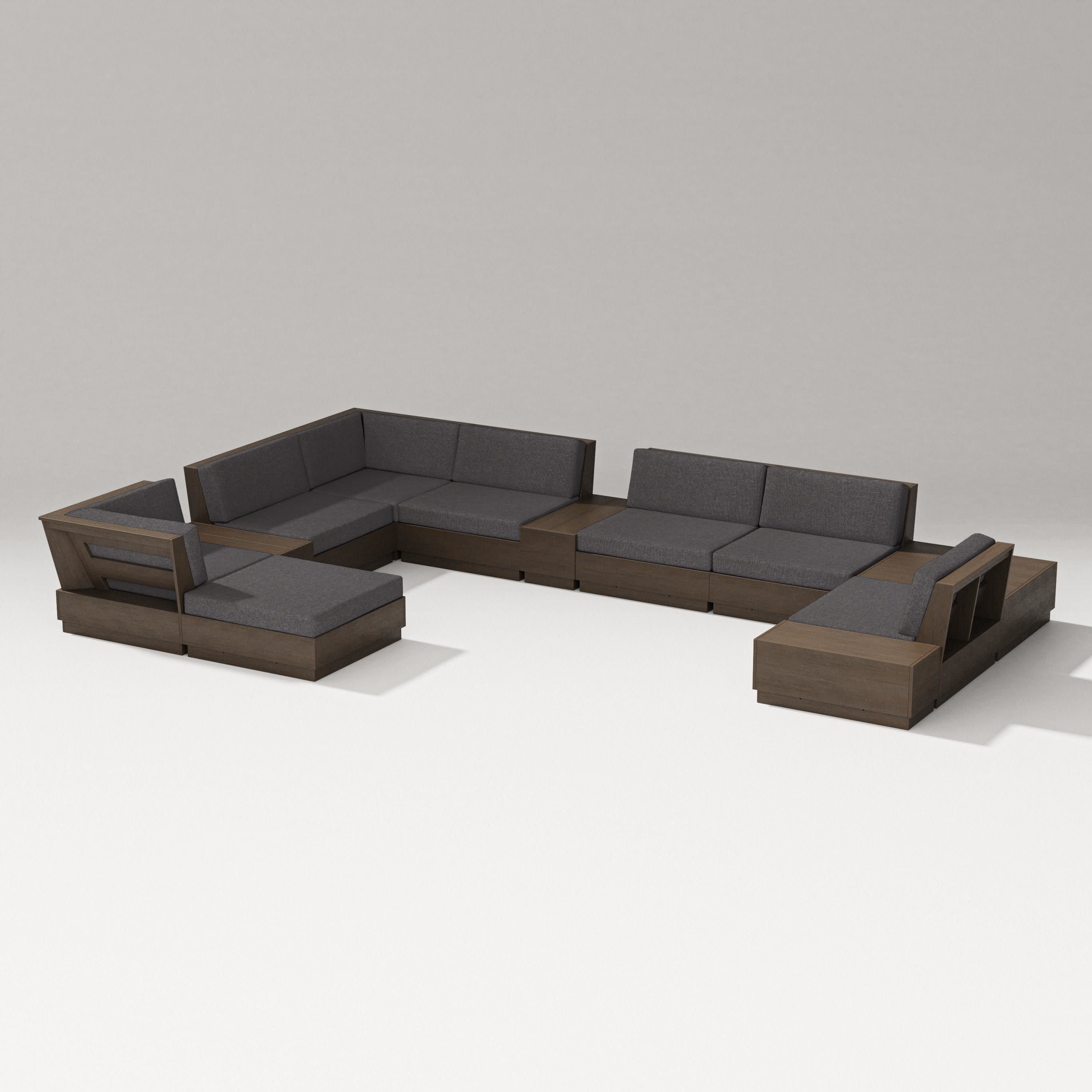 Elevate 12-Piece Conversation Sectional Set in Kona / Ash Charcoal