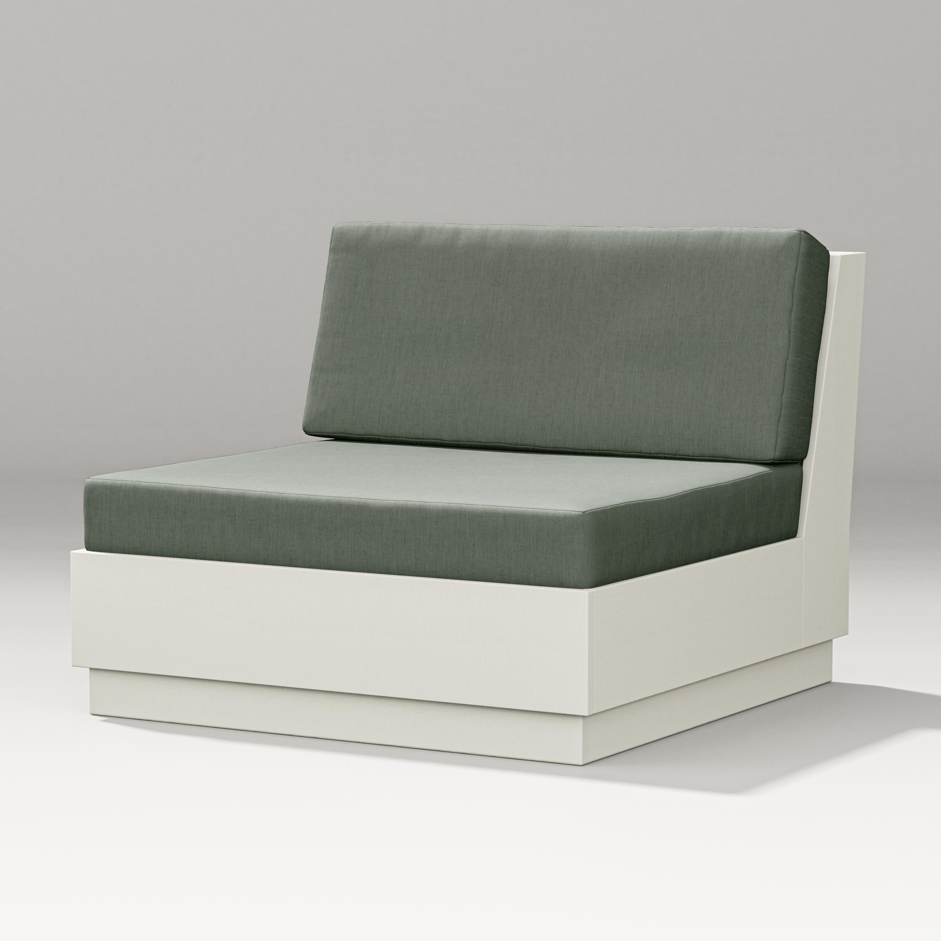Elevate Modular Armless Chair in Vintage White / Cast Sage