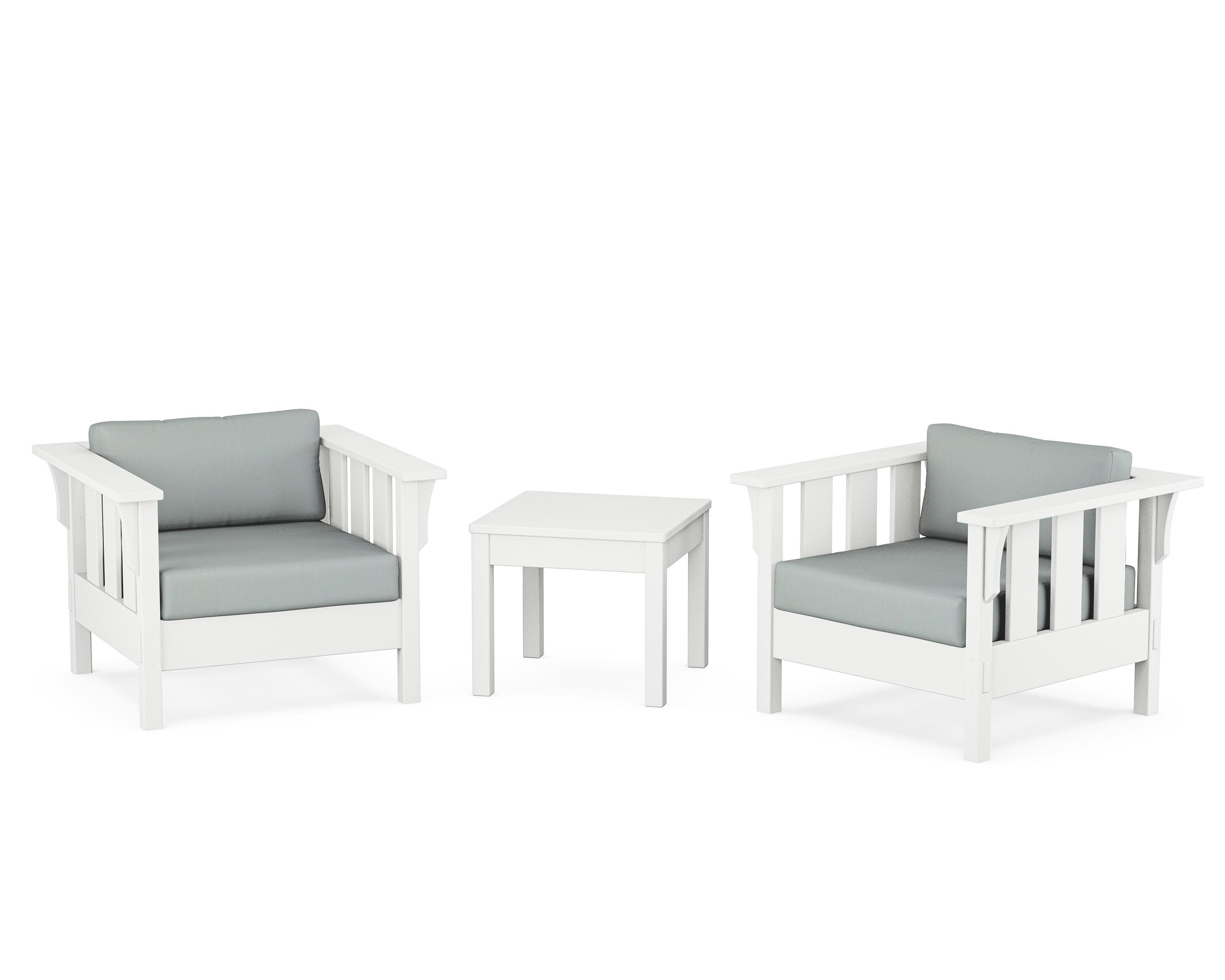 Acadia 3-Piece Deep Seating Set in White / Spa