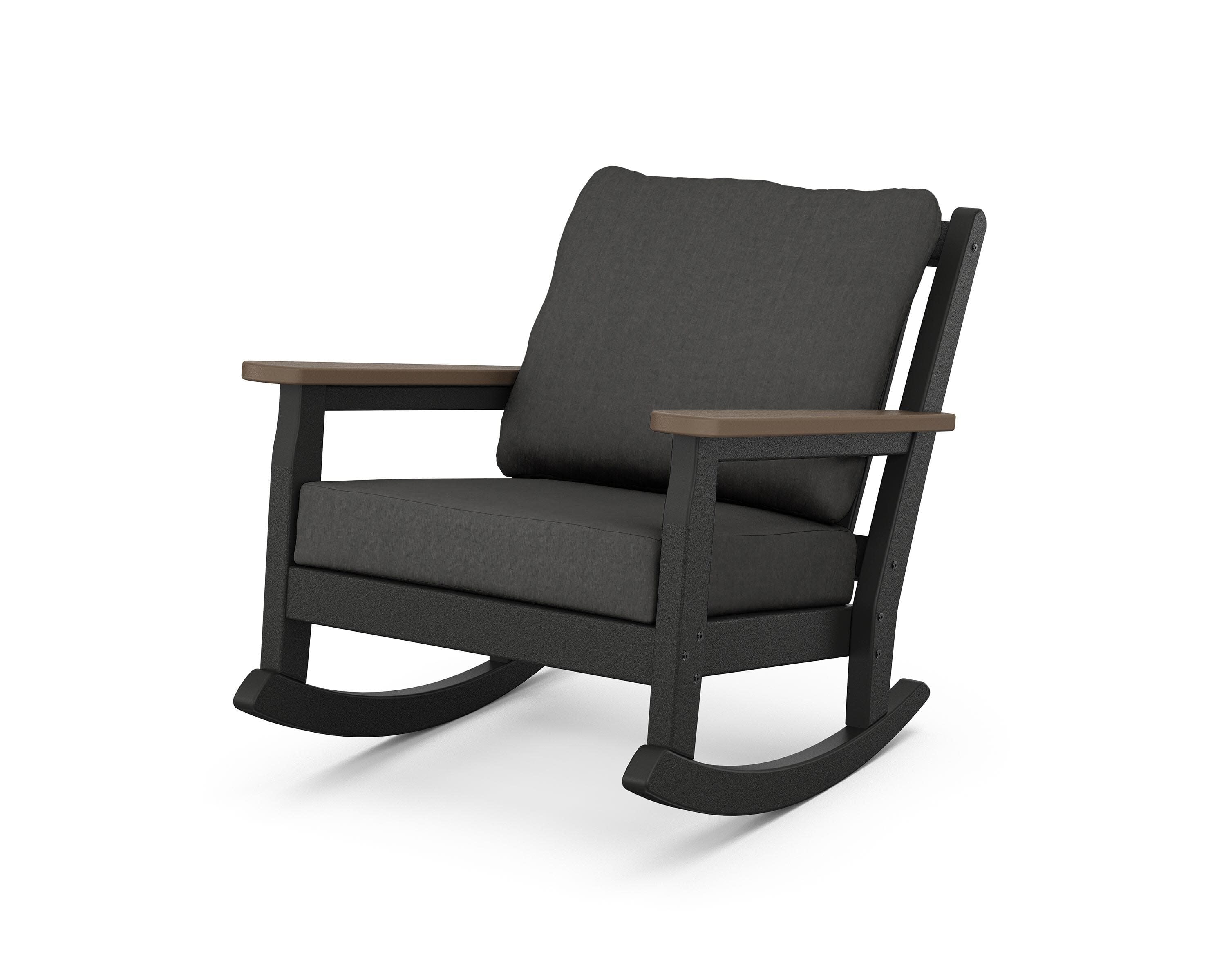 Chippendale Deep Seating Rocking Chair in Black / Kona / Spectrum Carbon