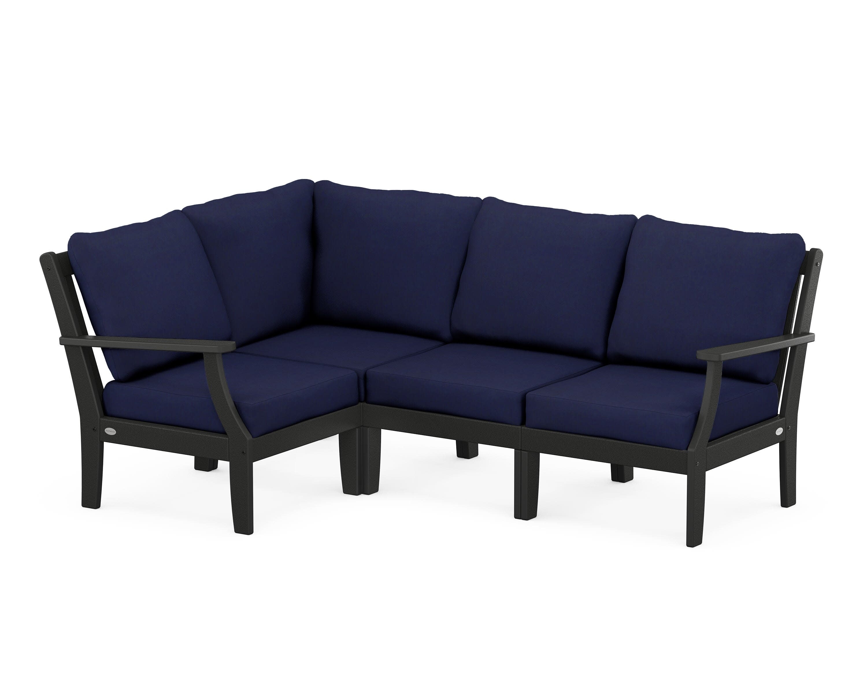Braxton Modular 4-Piece Deep Seating Set in Black / Navy