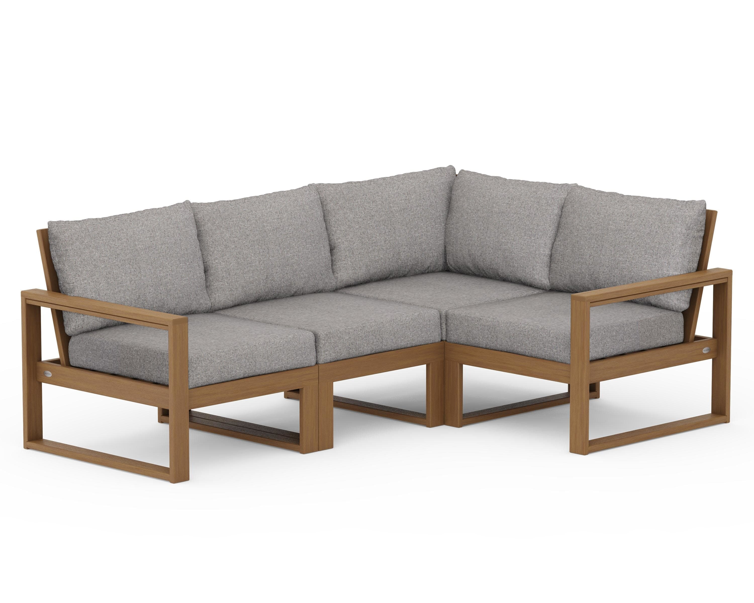 EDGE 4-Piece Modular Deep Seating Set in Natural / Grey Mist
