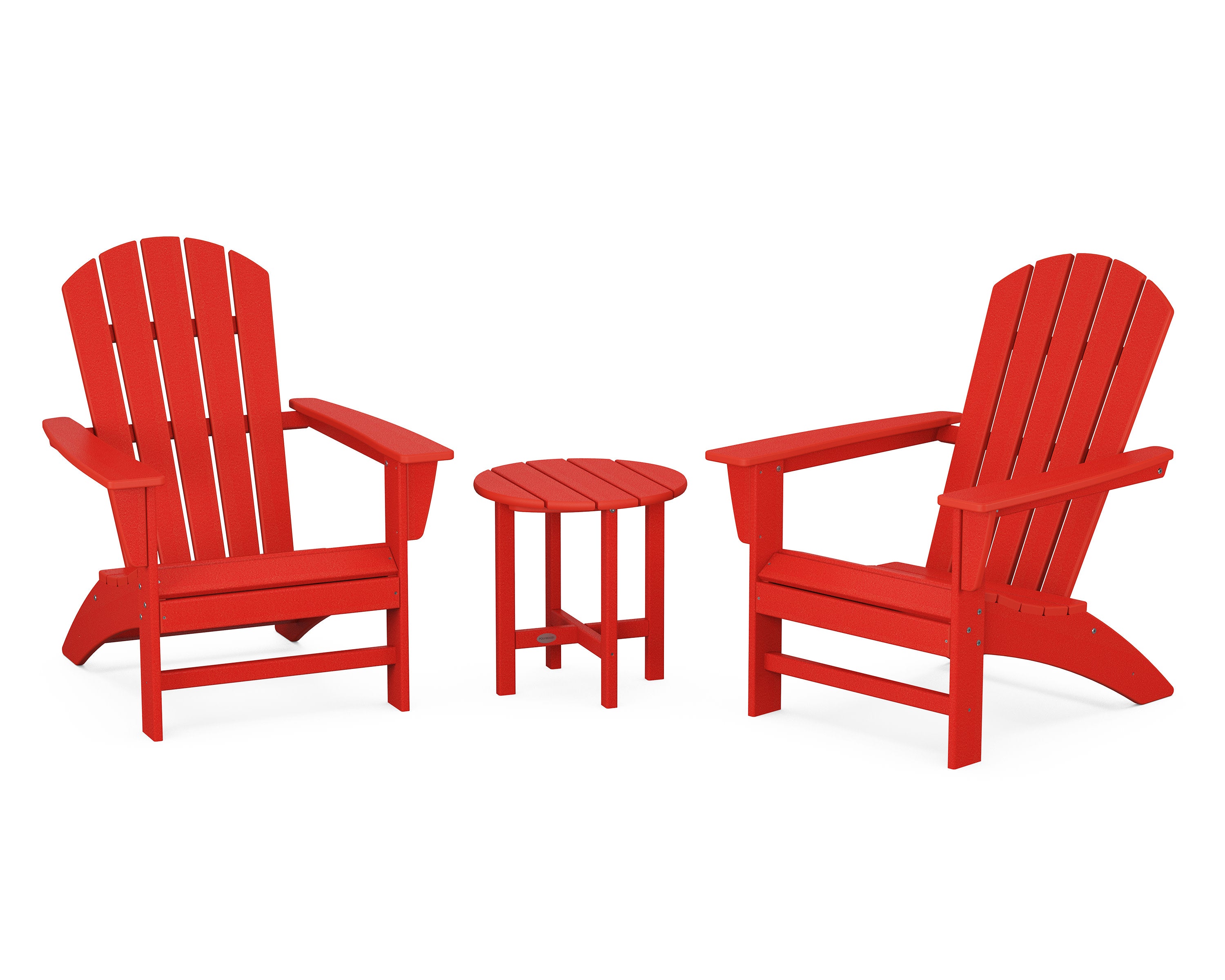 Nautical 3-Piece Adirondack Set in Sunset Red