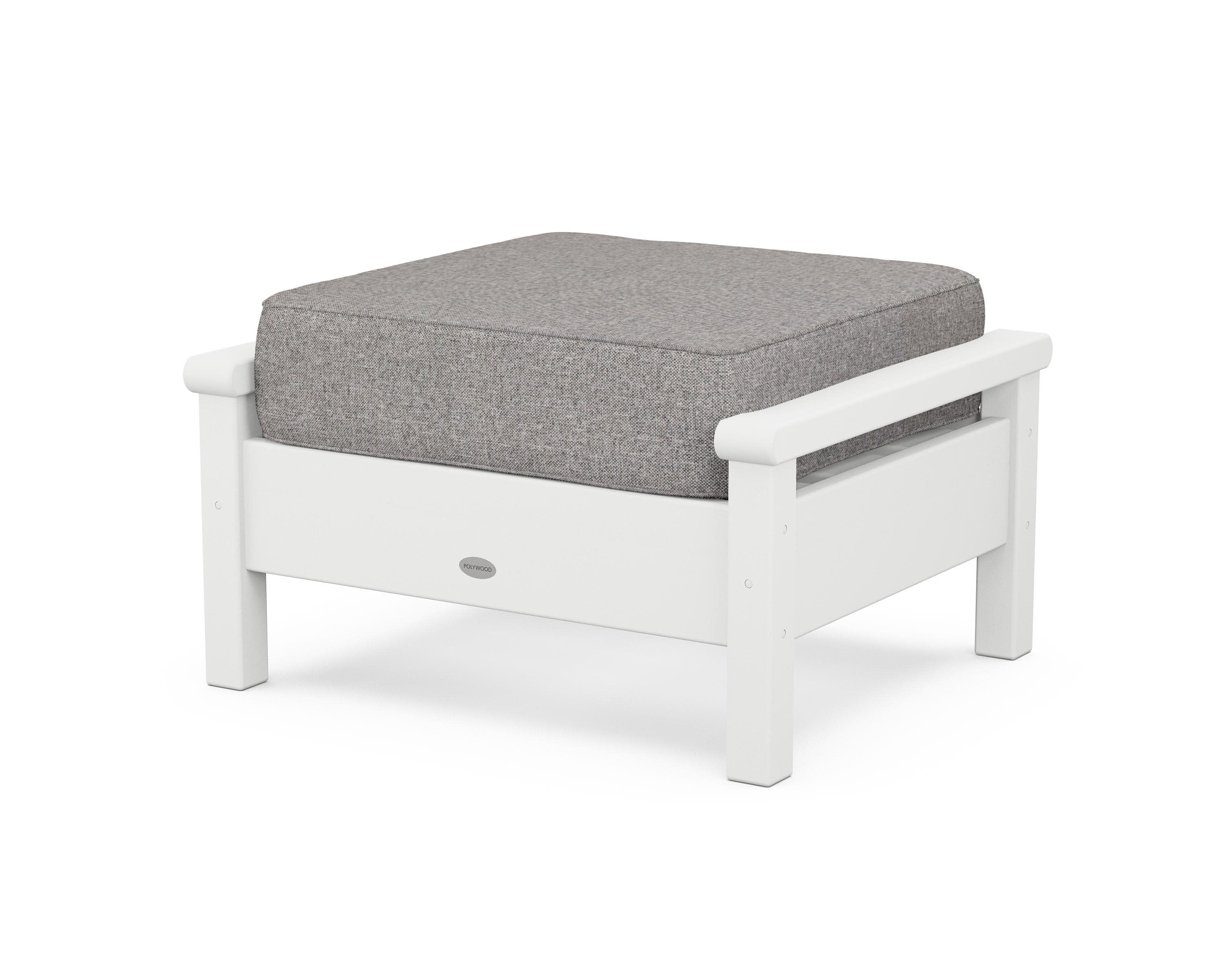 Harbour Deep Seating Ottoman in White / Grey Mist