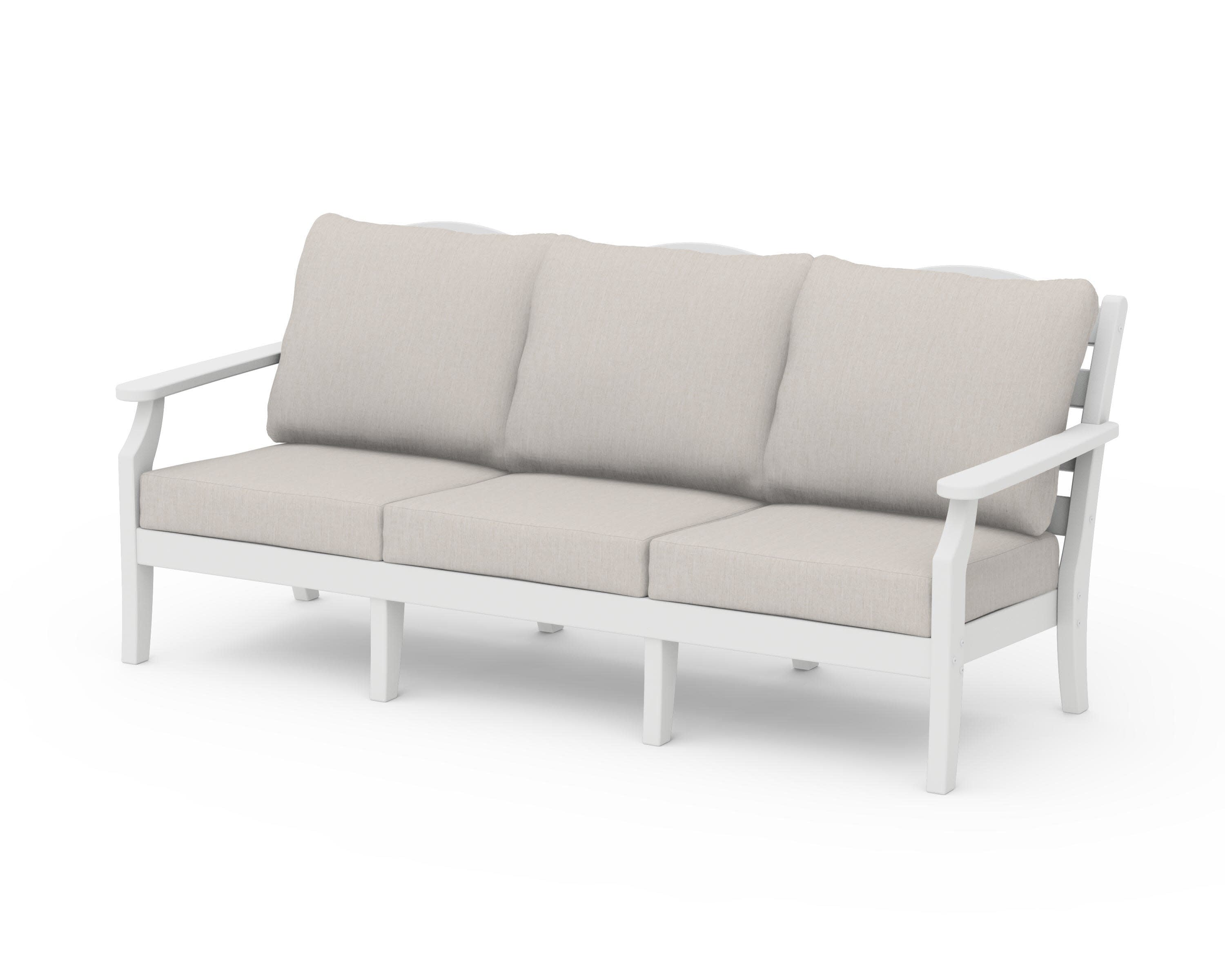 Savannah Deep Seating Sofa in White / Cast Ash