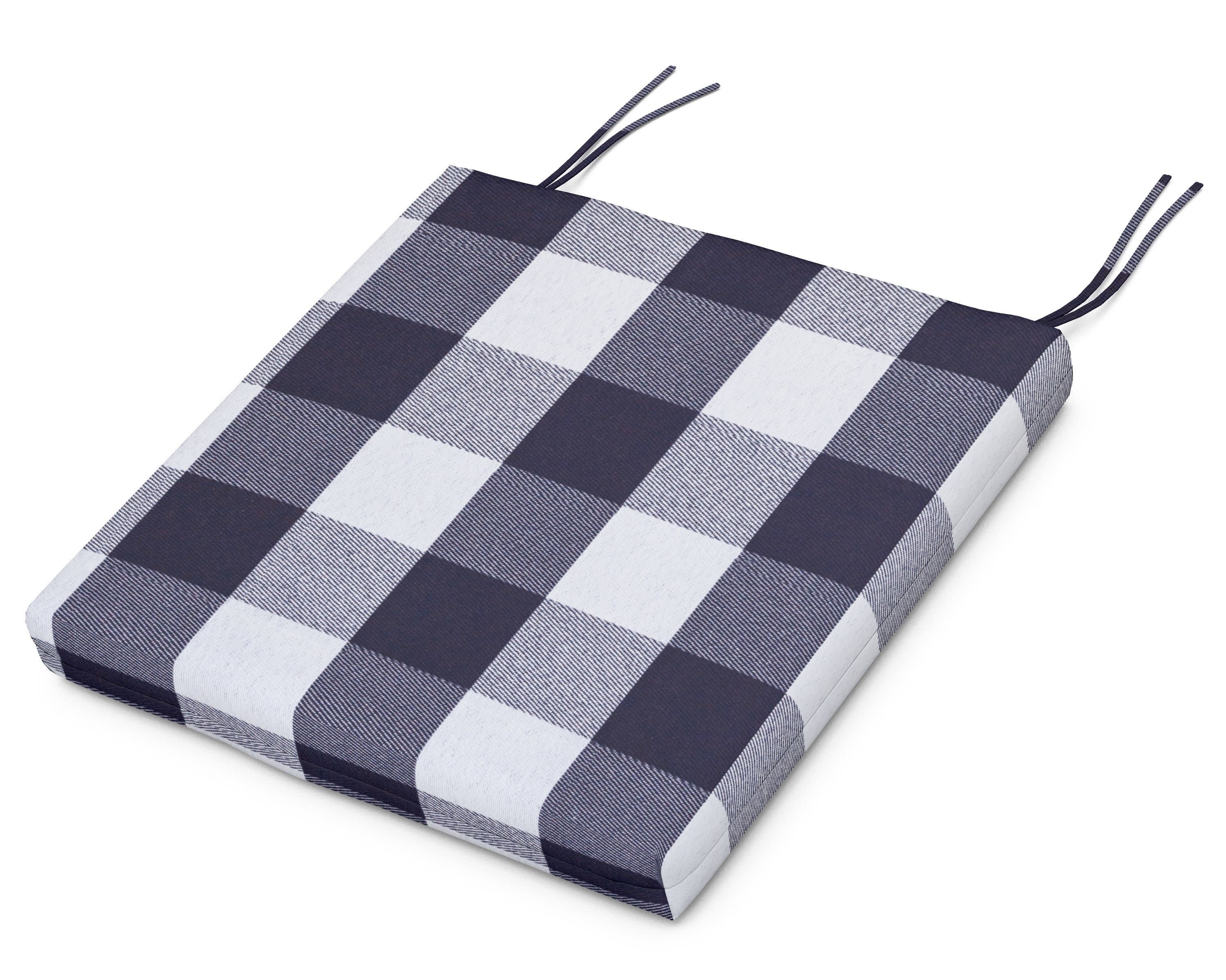 Classic Oversized Adirondack Seat Pad 17.5"D x 22.25"W x 2.5"H in Buffalo Plaid Navy