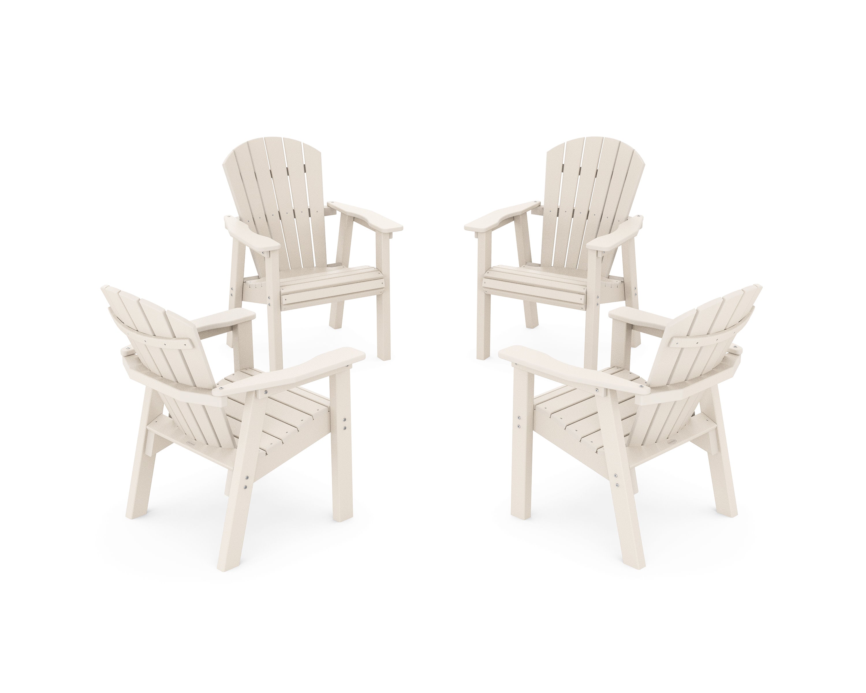 Seashell 4-Piece Upright Adirondack Conversation Set in Sand