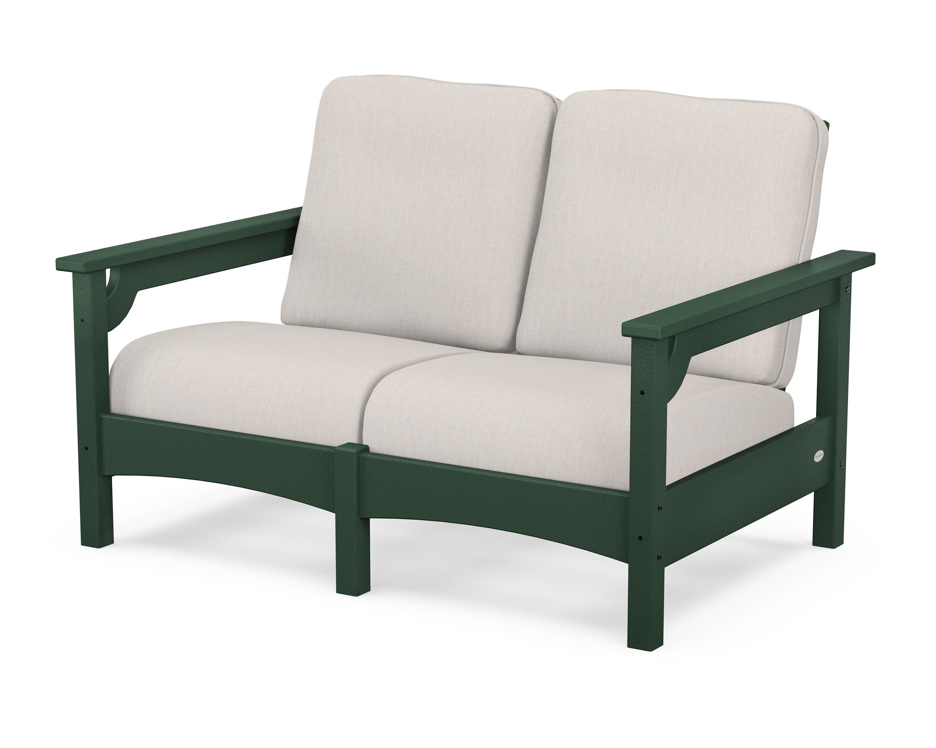Club Loveseat in Green / Cast Ash