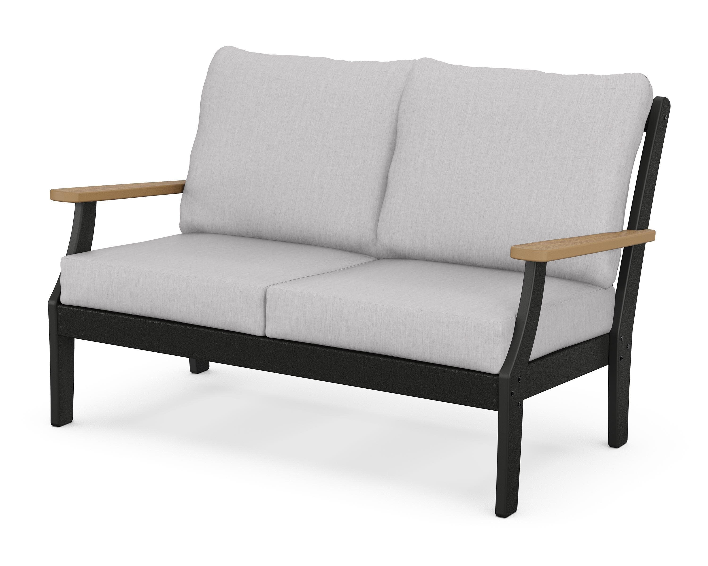 Braxton Deep Seating Loveseat in Black / Natural / Granite
