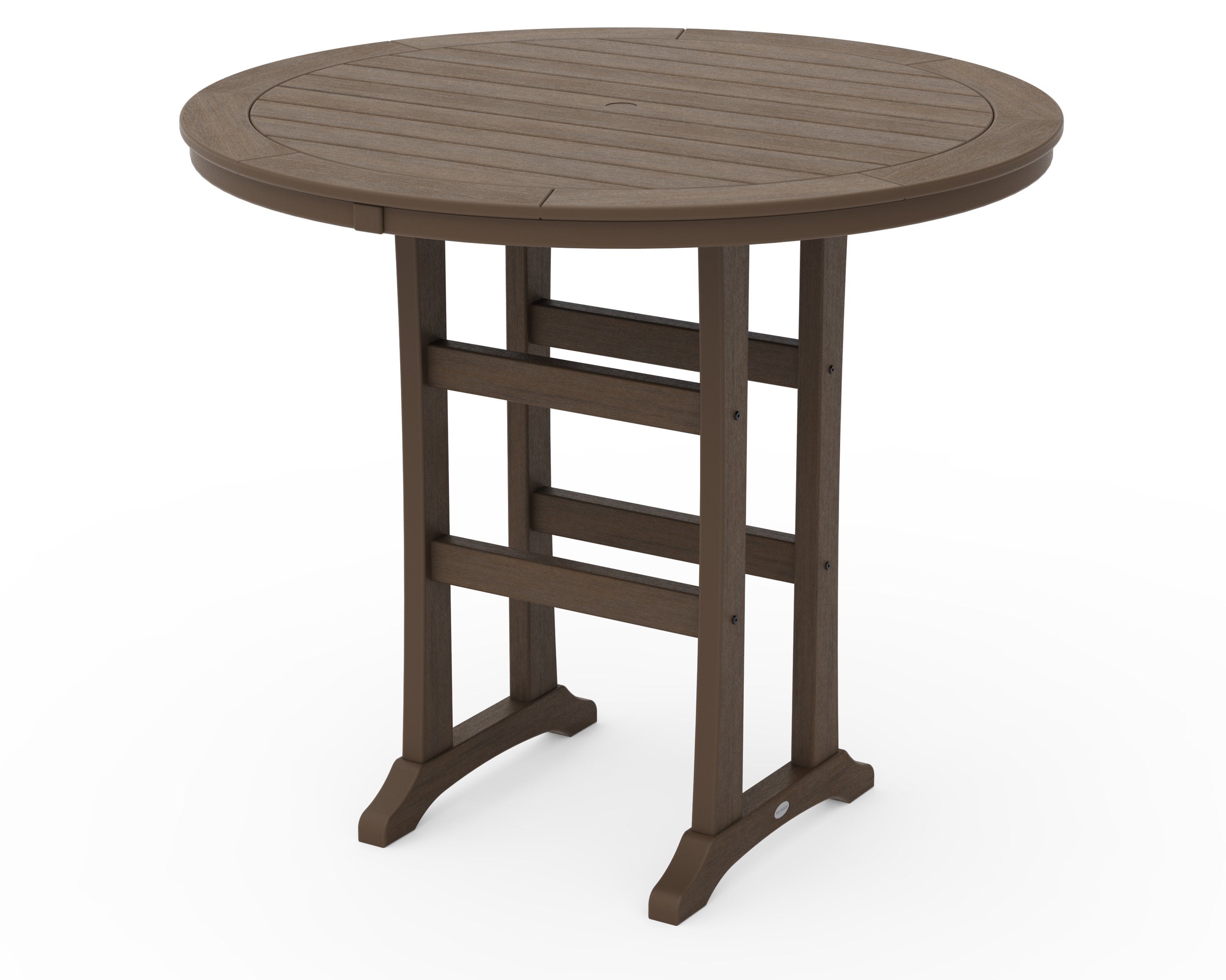 Nautical Trestle 48" Round Bar Table in Kona