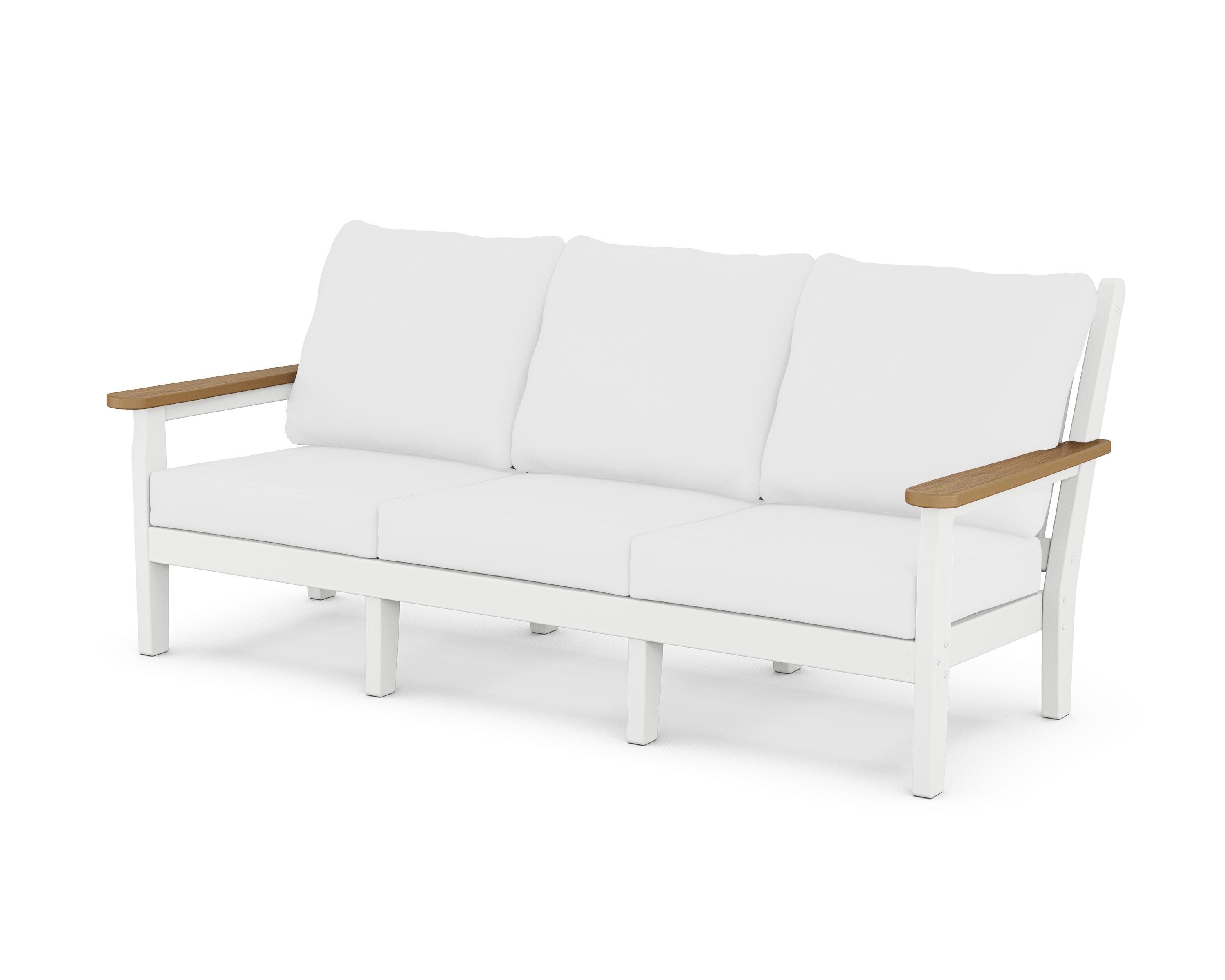Chippendale Deep Seating Sofa in White / Natural / Natural