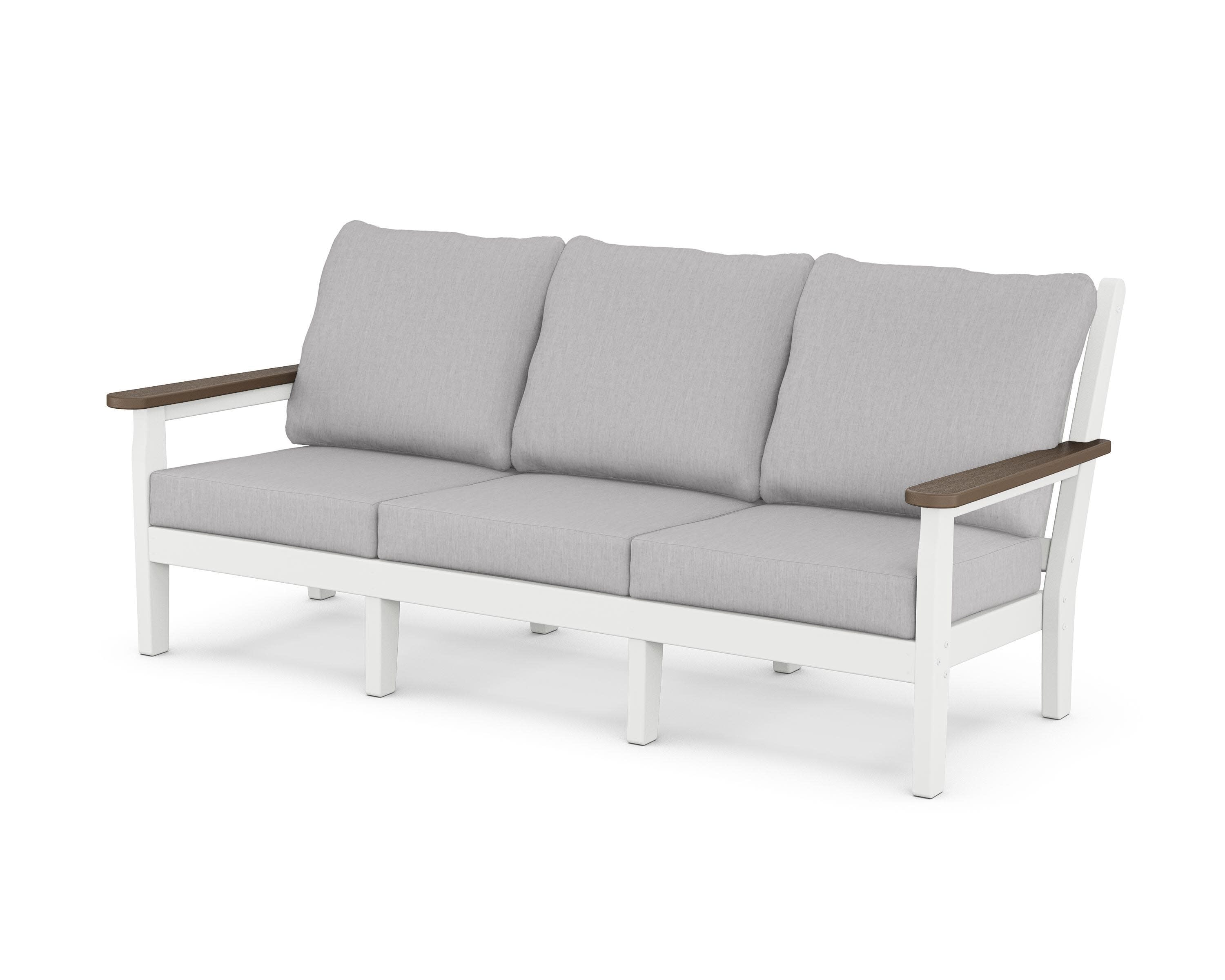 Chippendale Deep Seating Sofa in White / Kona / Granite