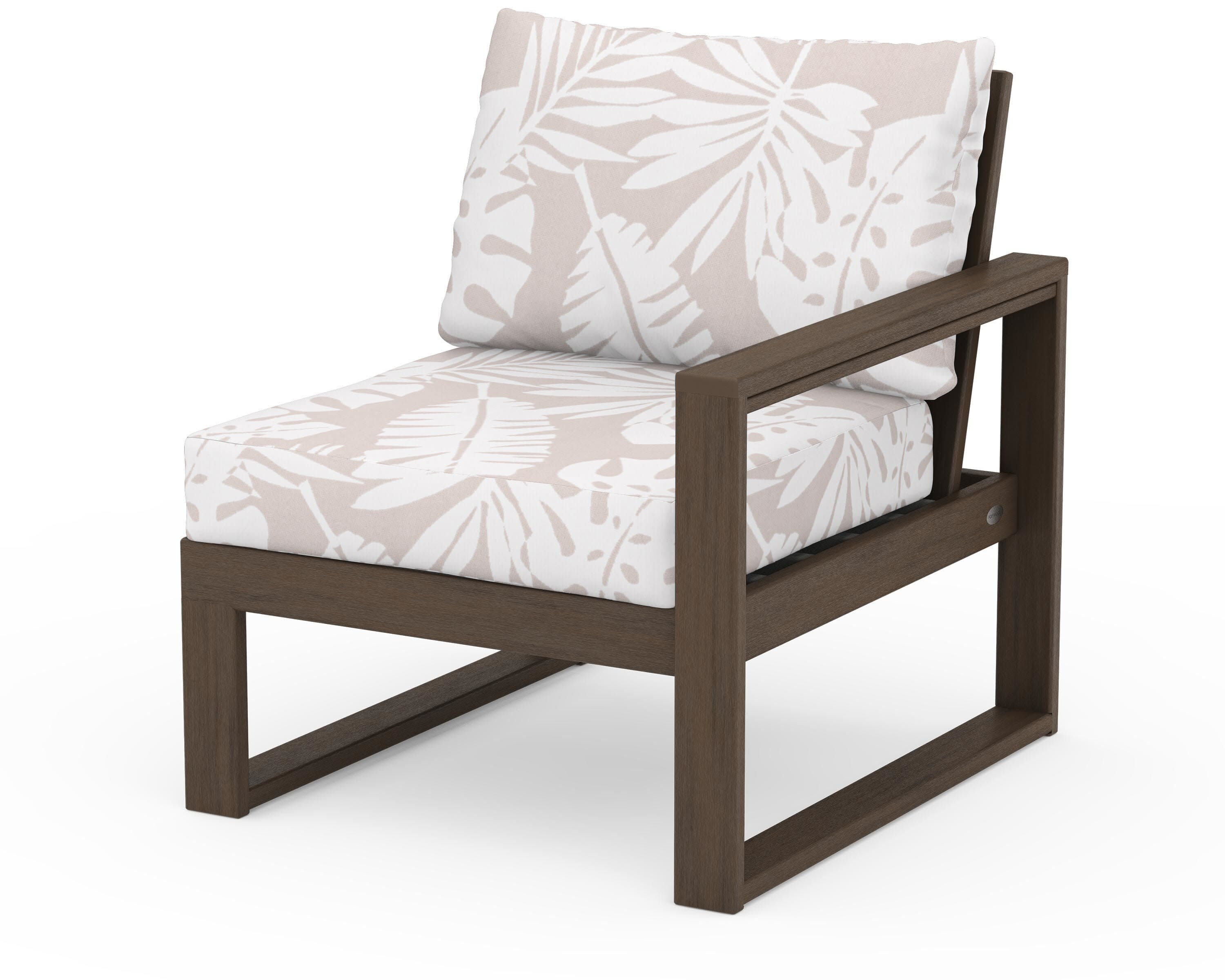 EDGE Modular Right Arm Chair in Kona / Leaf Dune Burlap