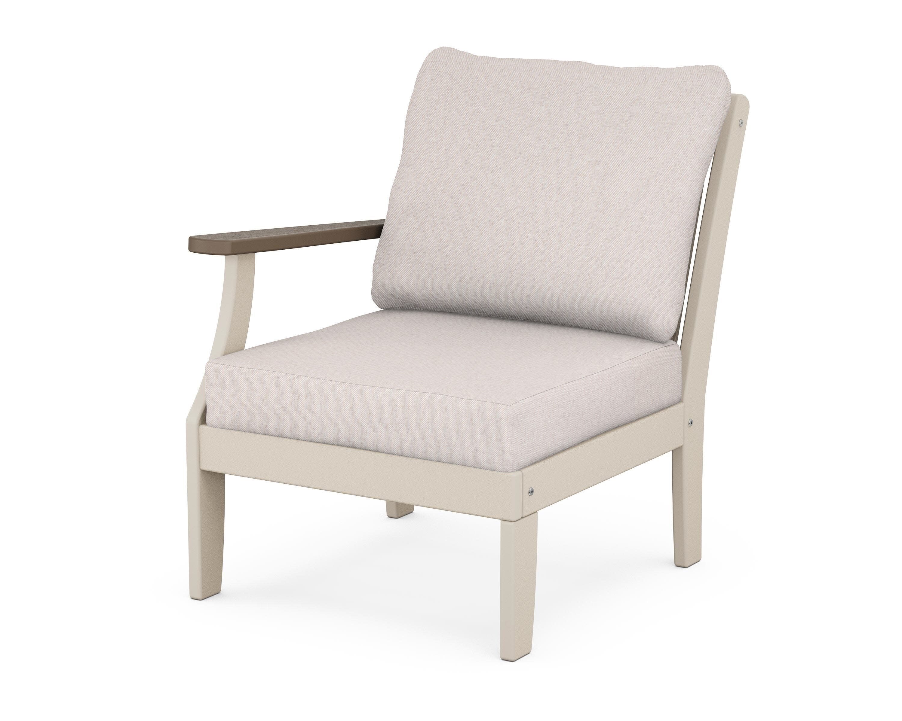 Braxton Modular Left Arm Chair in Sand / Kona / Dune Burlap
