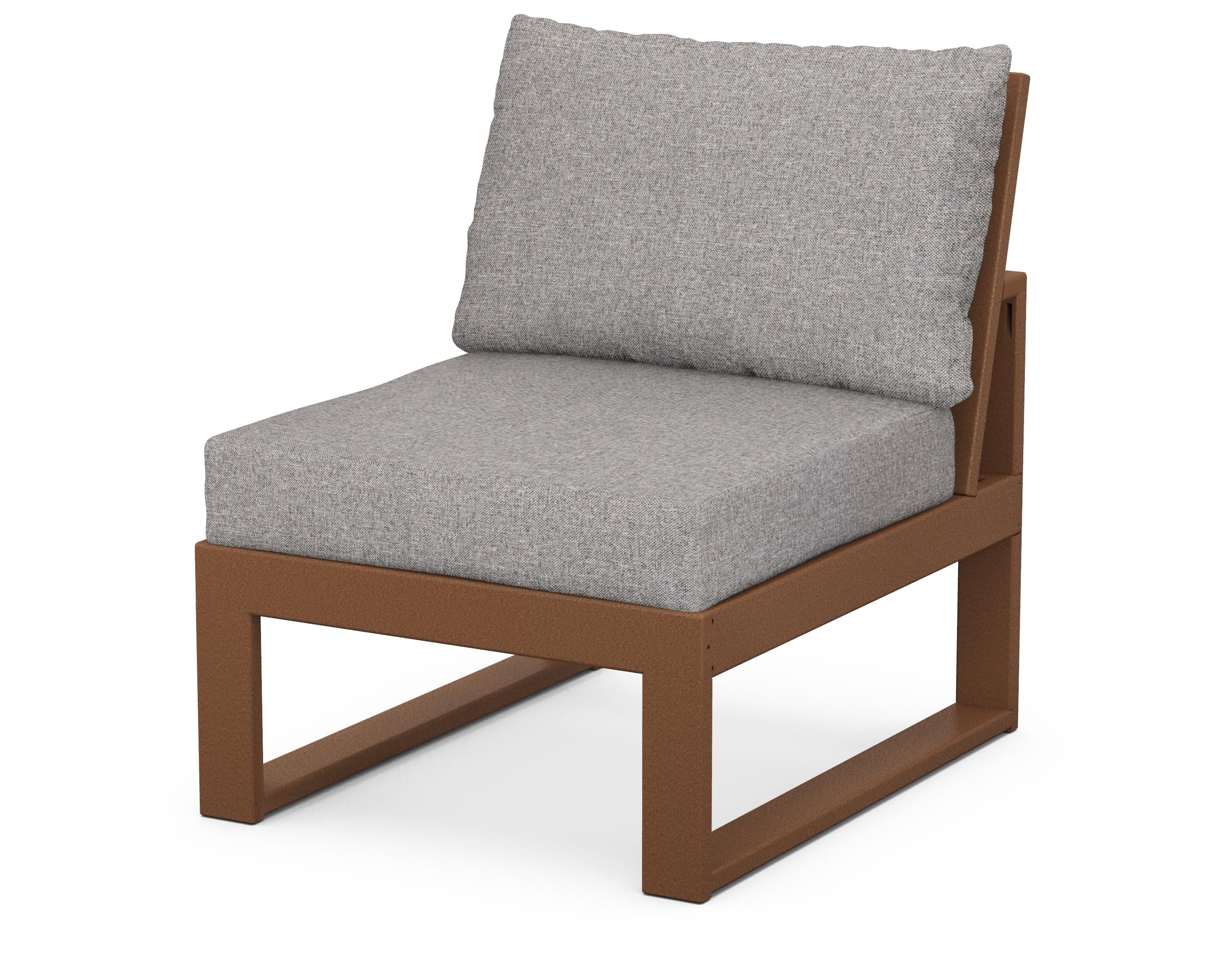 Modular Armless Chair in Teak / Grey Mist