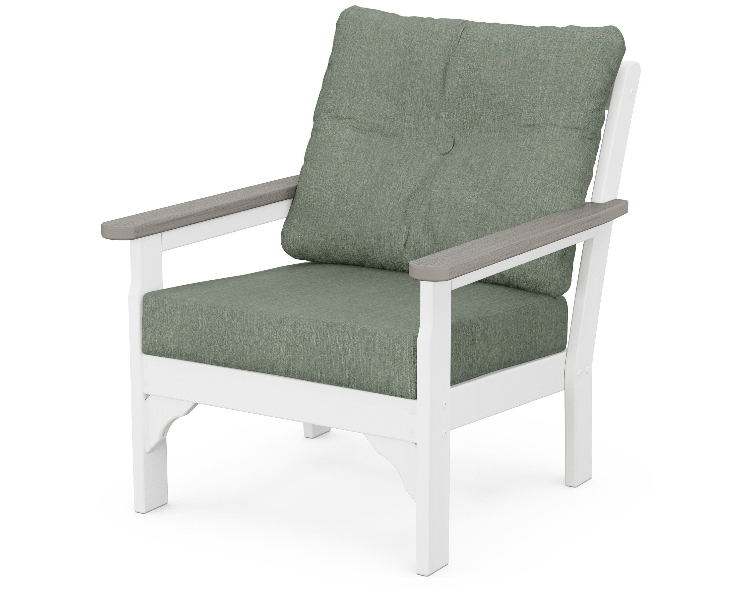 Vineyard Deep Seating Chair in White / Driftwood / Cast Sage