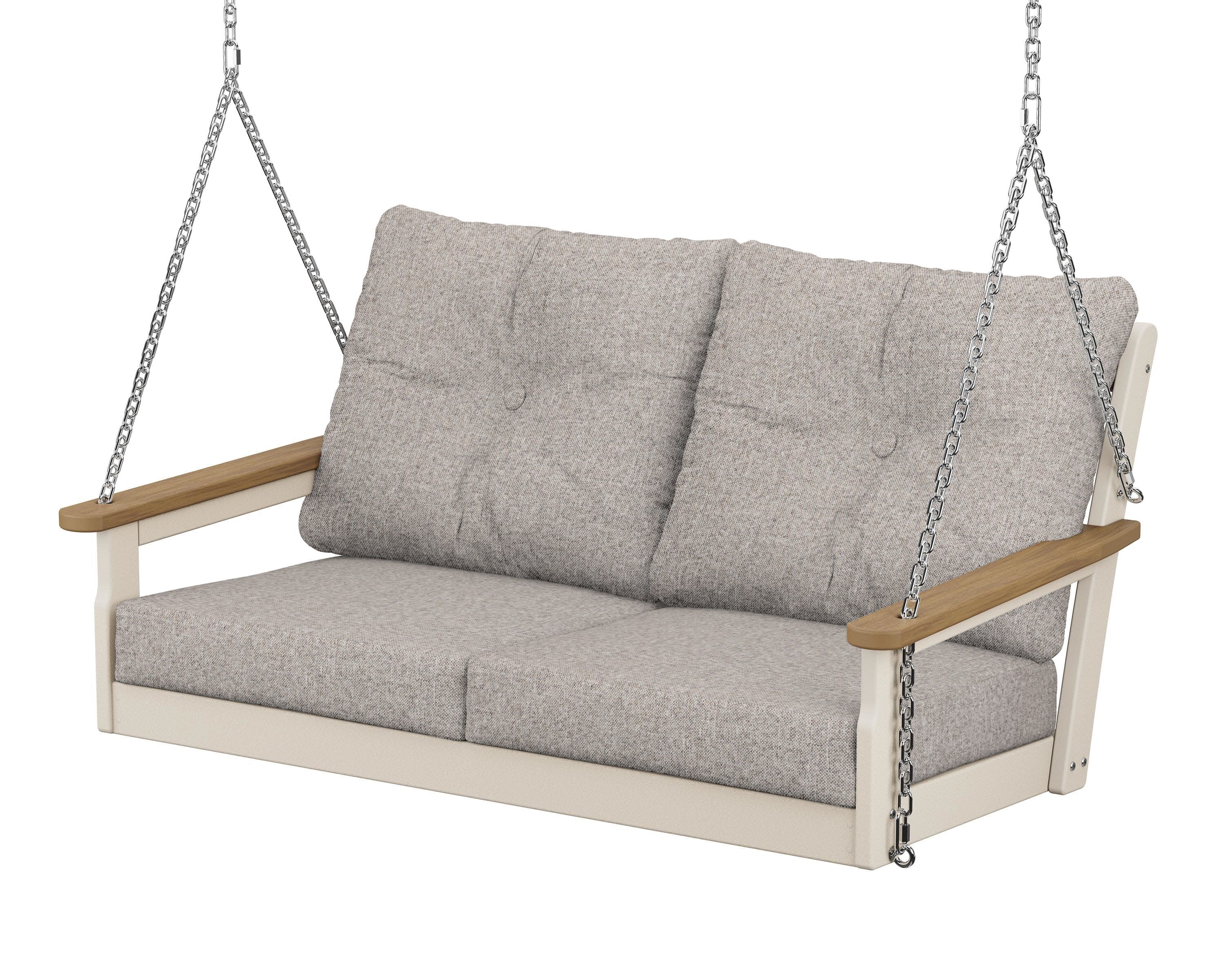 Vineyard Deep Seating Swing in Sand / Natural / Weathered Tweed