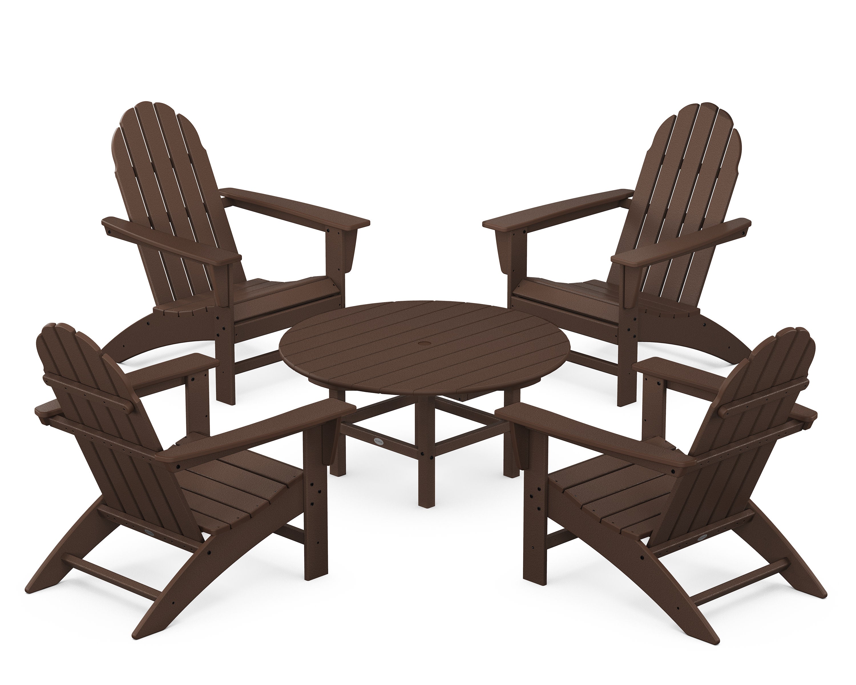 Vineyard 5-Piece Adirondack Chair Conversation Set in Mahogany