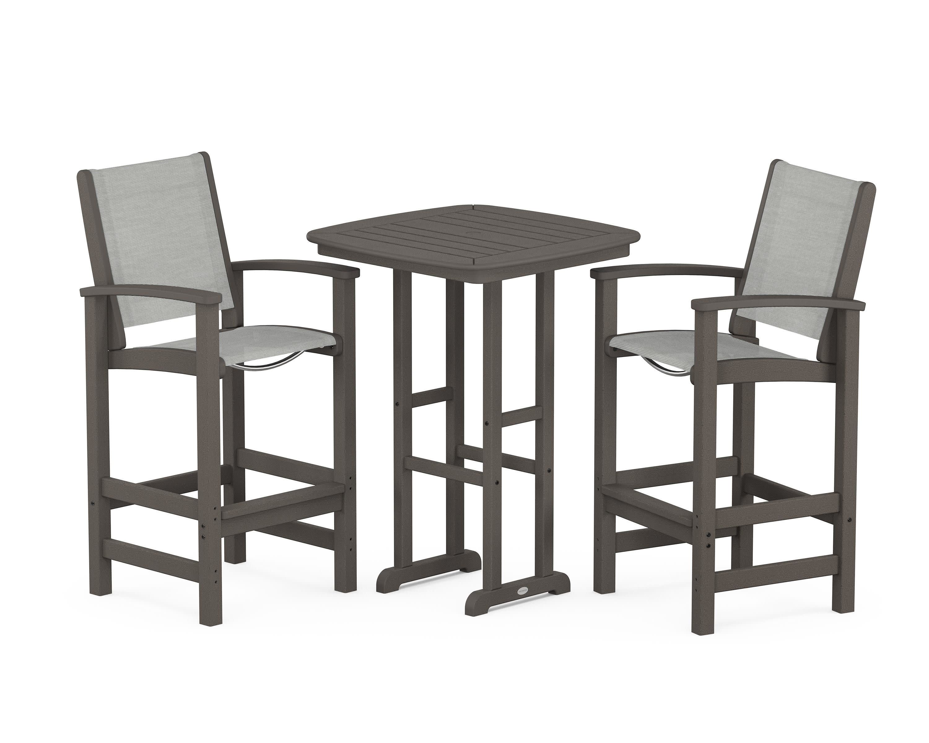 Coastal 3-Piece Bar Set in Vintage Coffee / Metallic Sling