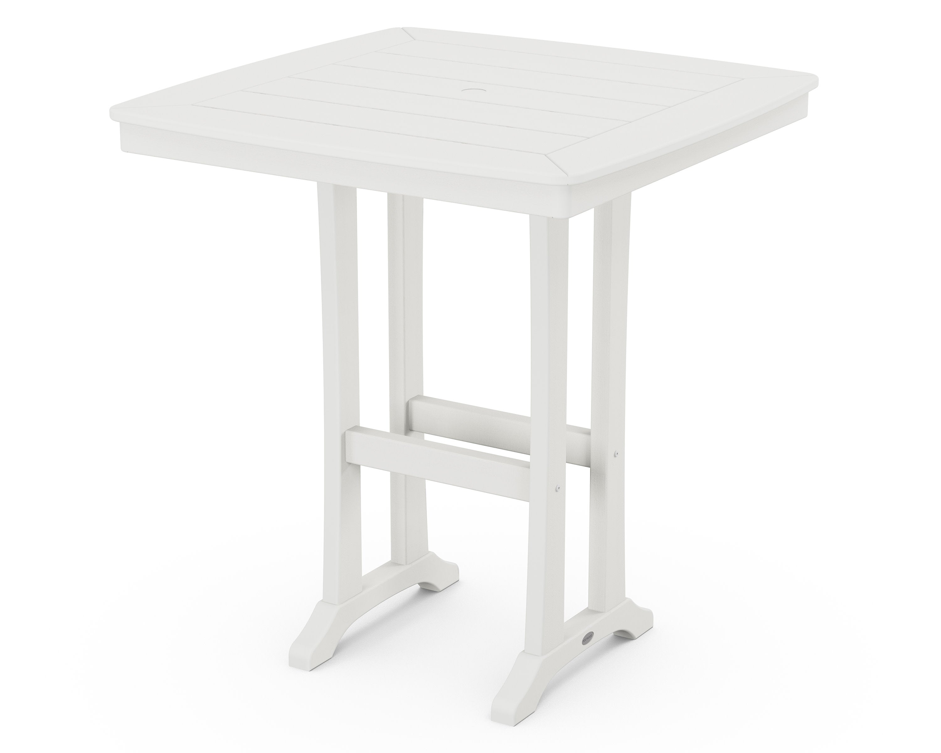 Nautical Trestle 37" Bar Table in Vintage White