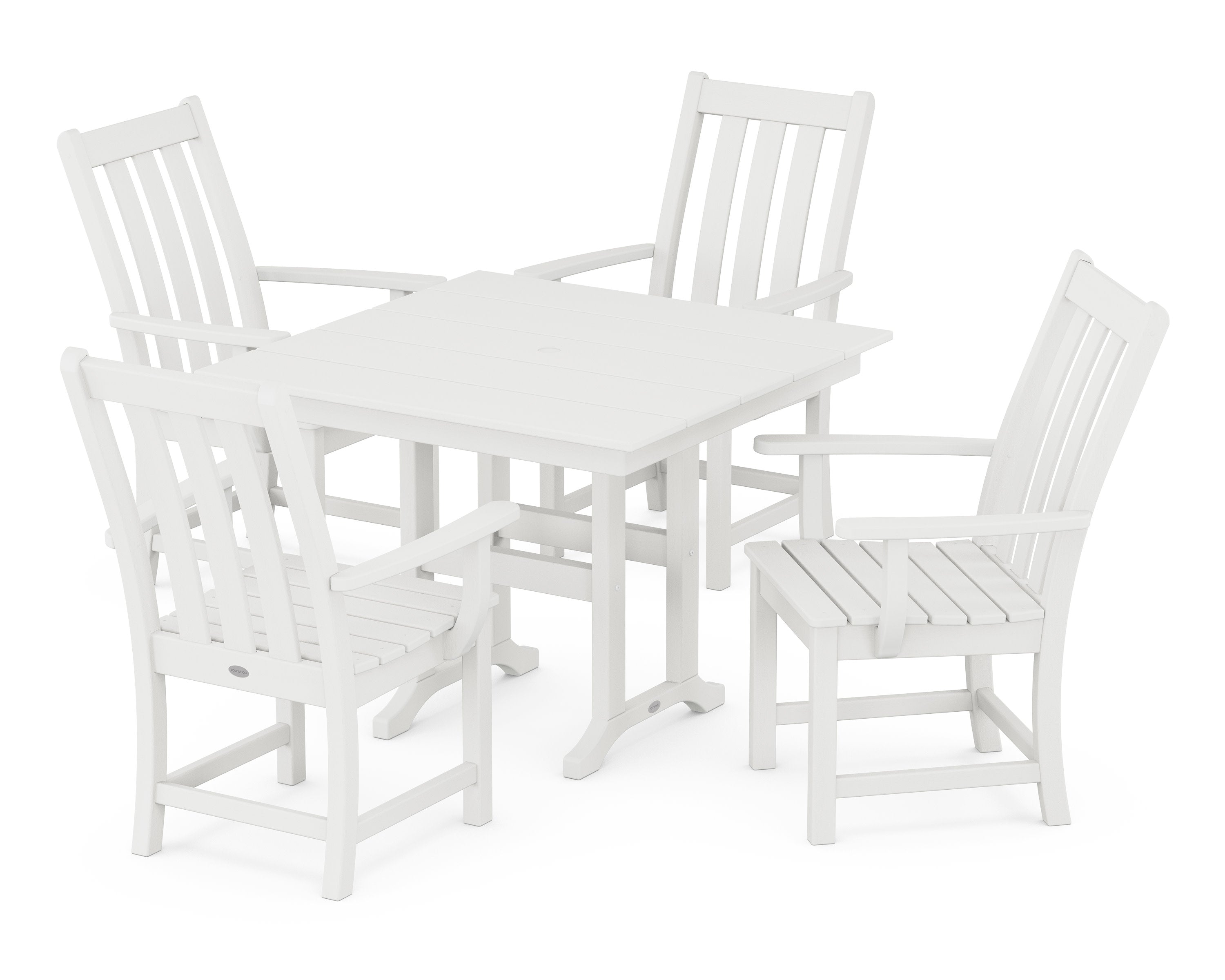 Vineyard 5-Piece Farmhouse Dining Set in Vintage White