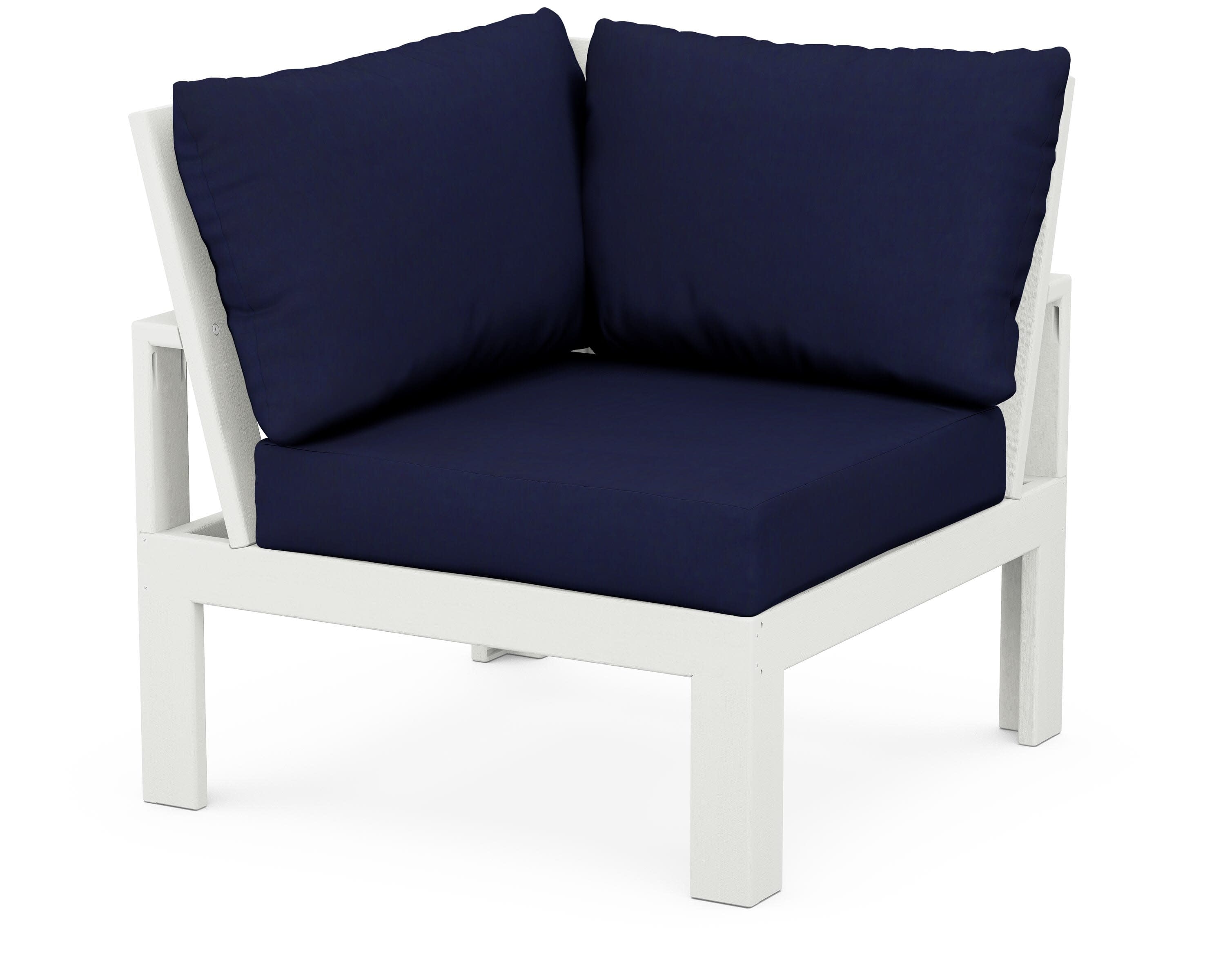 Modular Corner Chair in Vintage White / Navy
