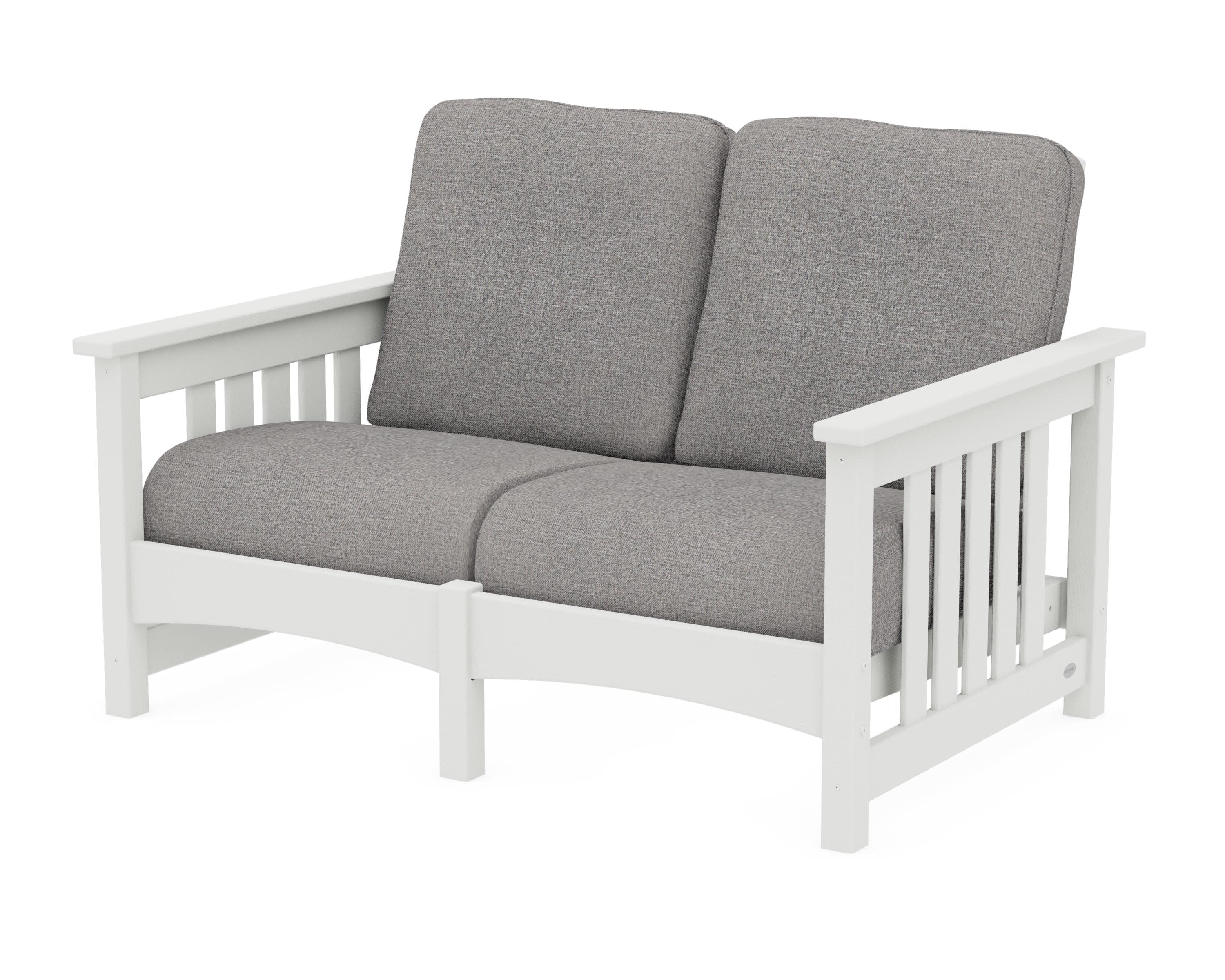 Club Mission Loveseat in Vintage White / Grey Mist