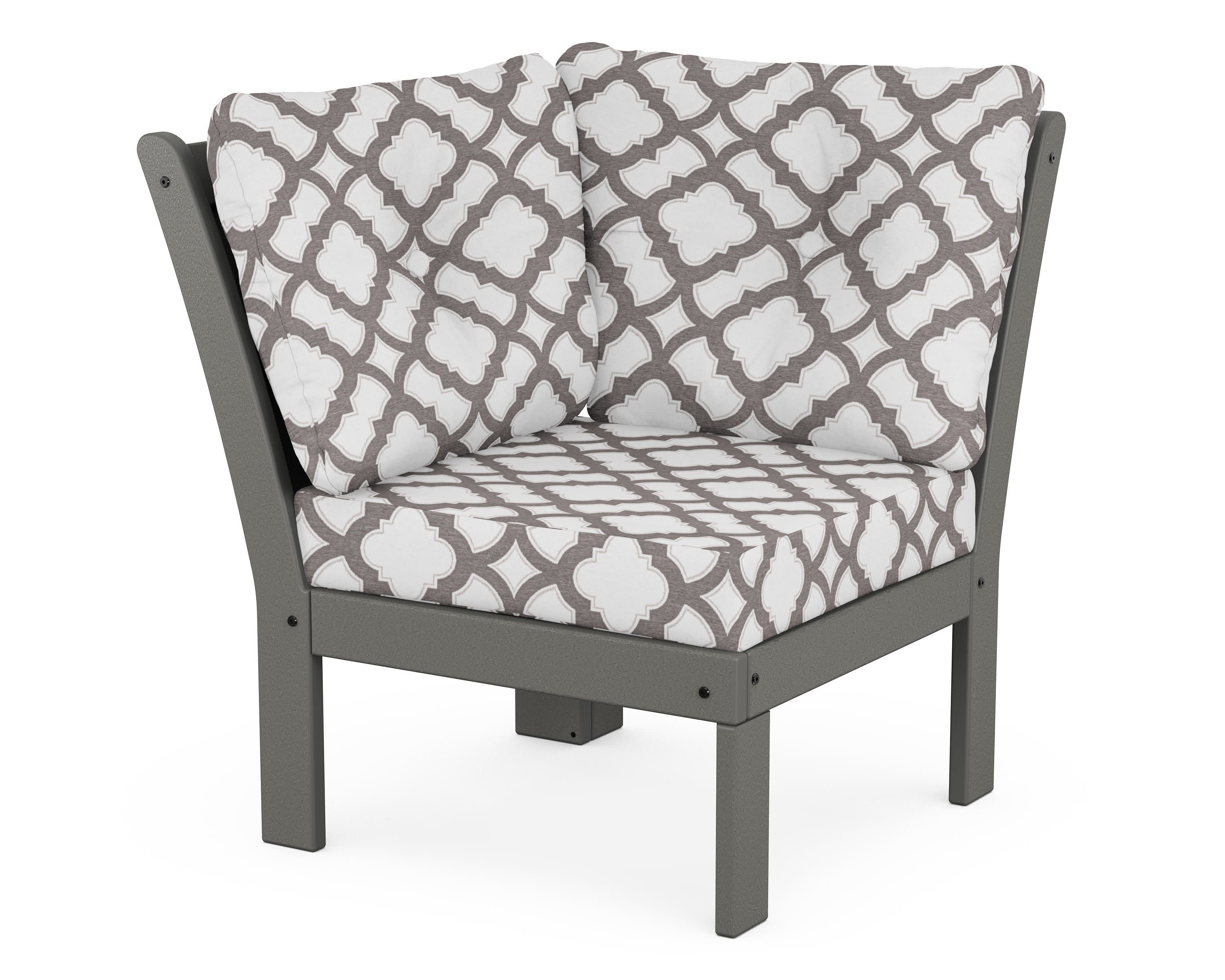 Vineyard Modular Corner Chair in Slate Grey / Trellis Grey Mist