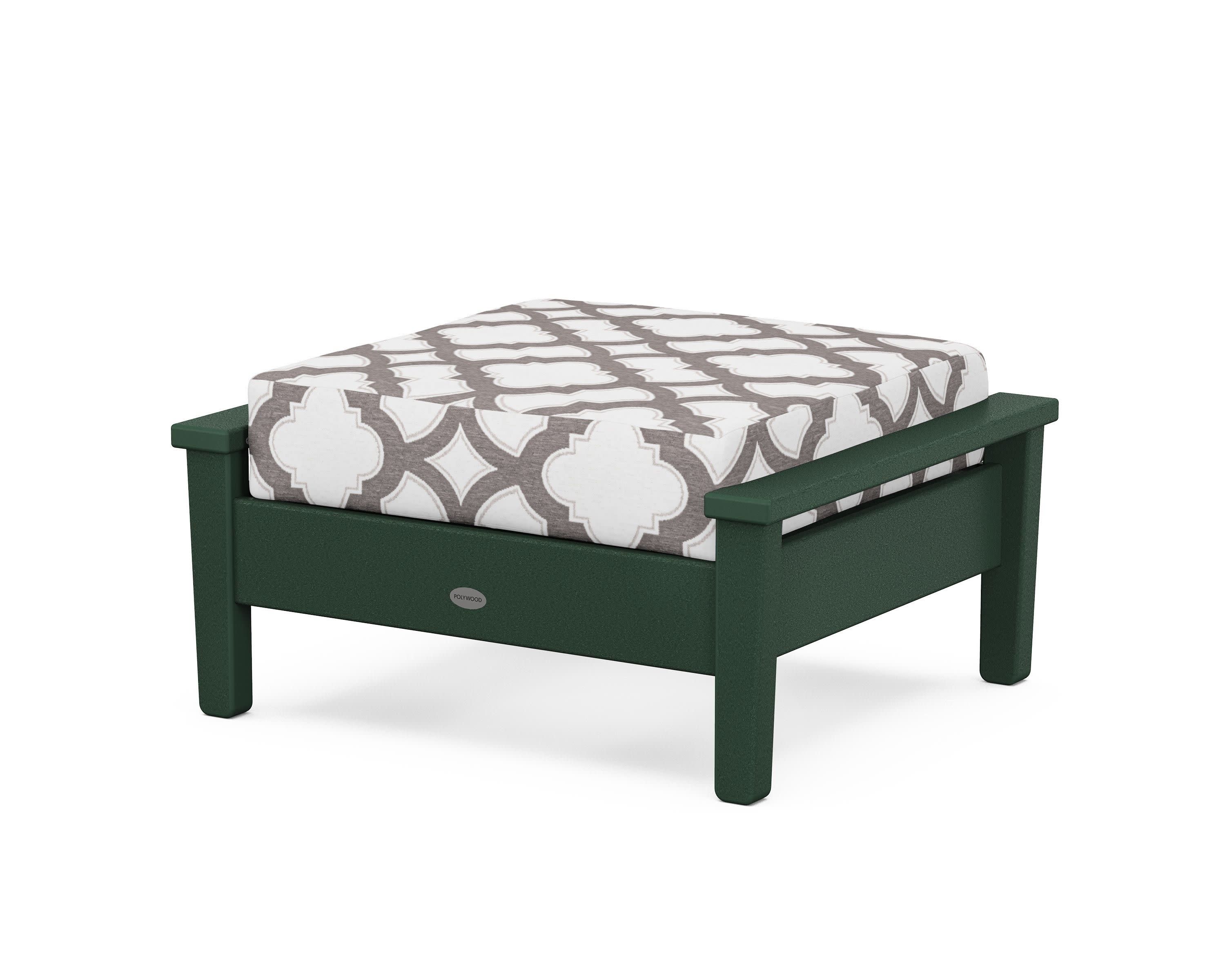 Prescott Deep Seating Ottoman in Green / Trellis Grey Mist