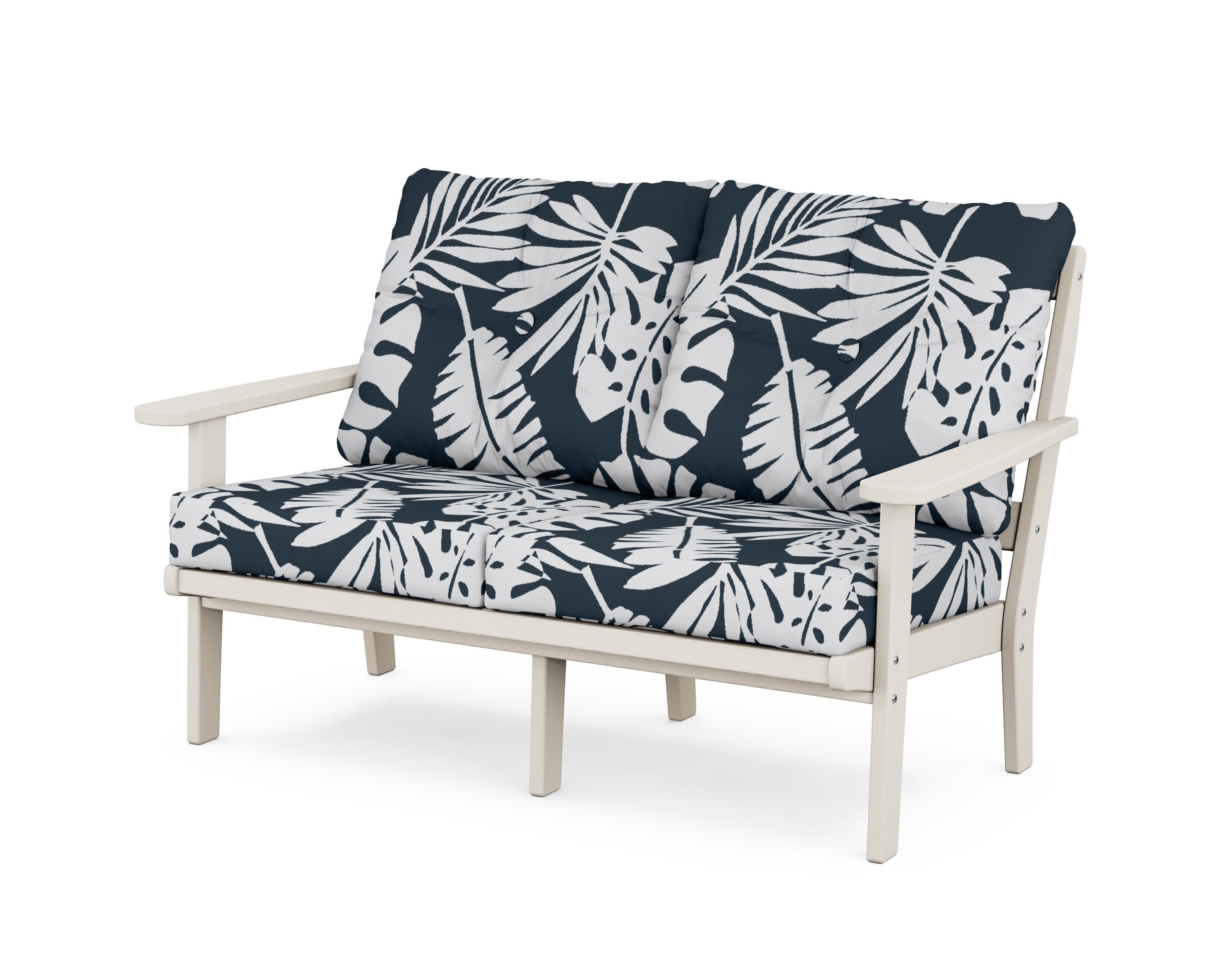 Mission Deep SeatingLoveseat in Sand / Leaf Marine Indigo