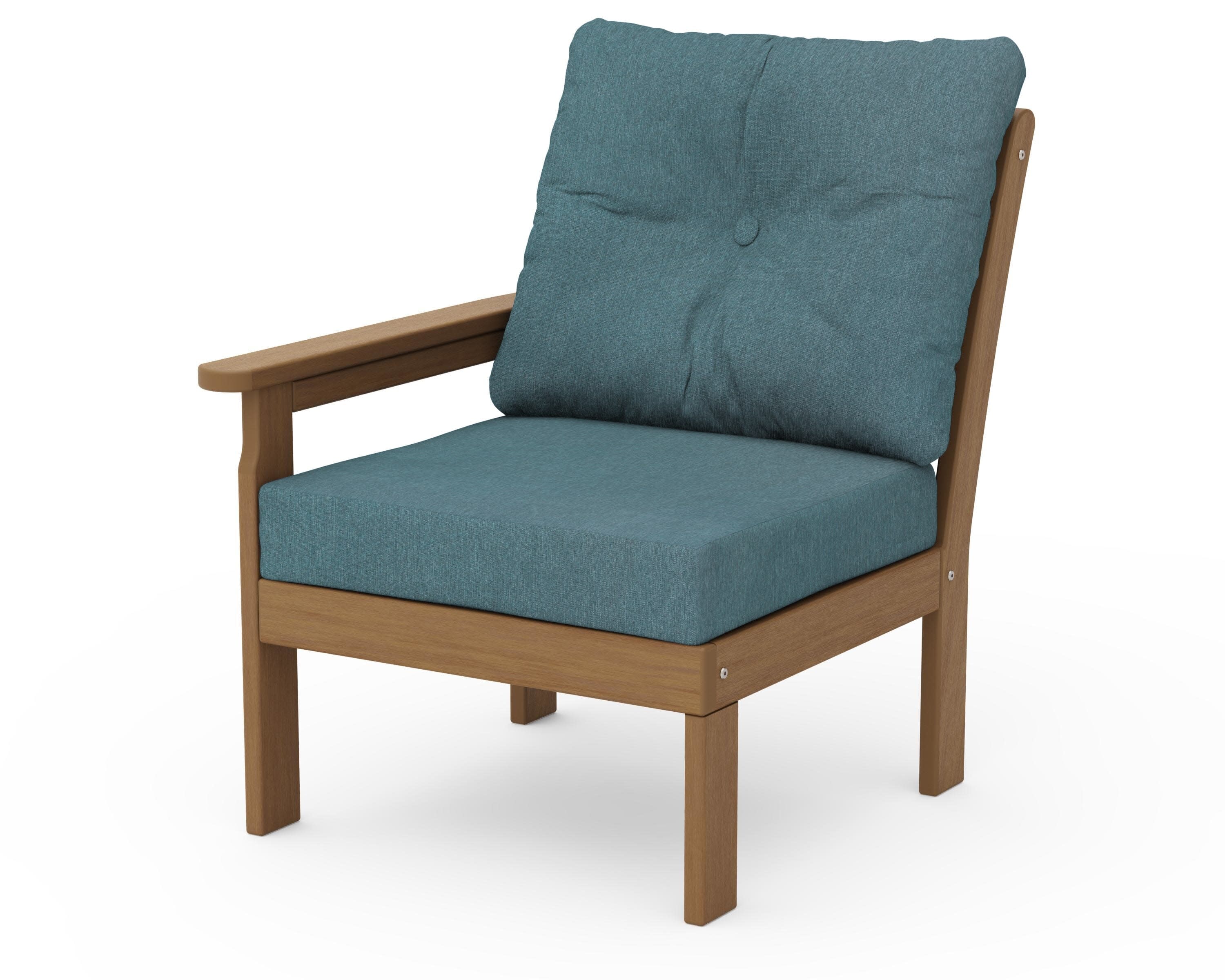 Vineyard Modular Left Arm Chair in Natural / Ocean Teal
