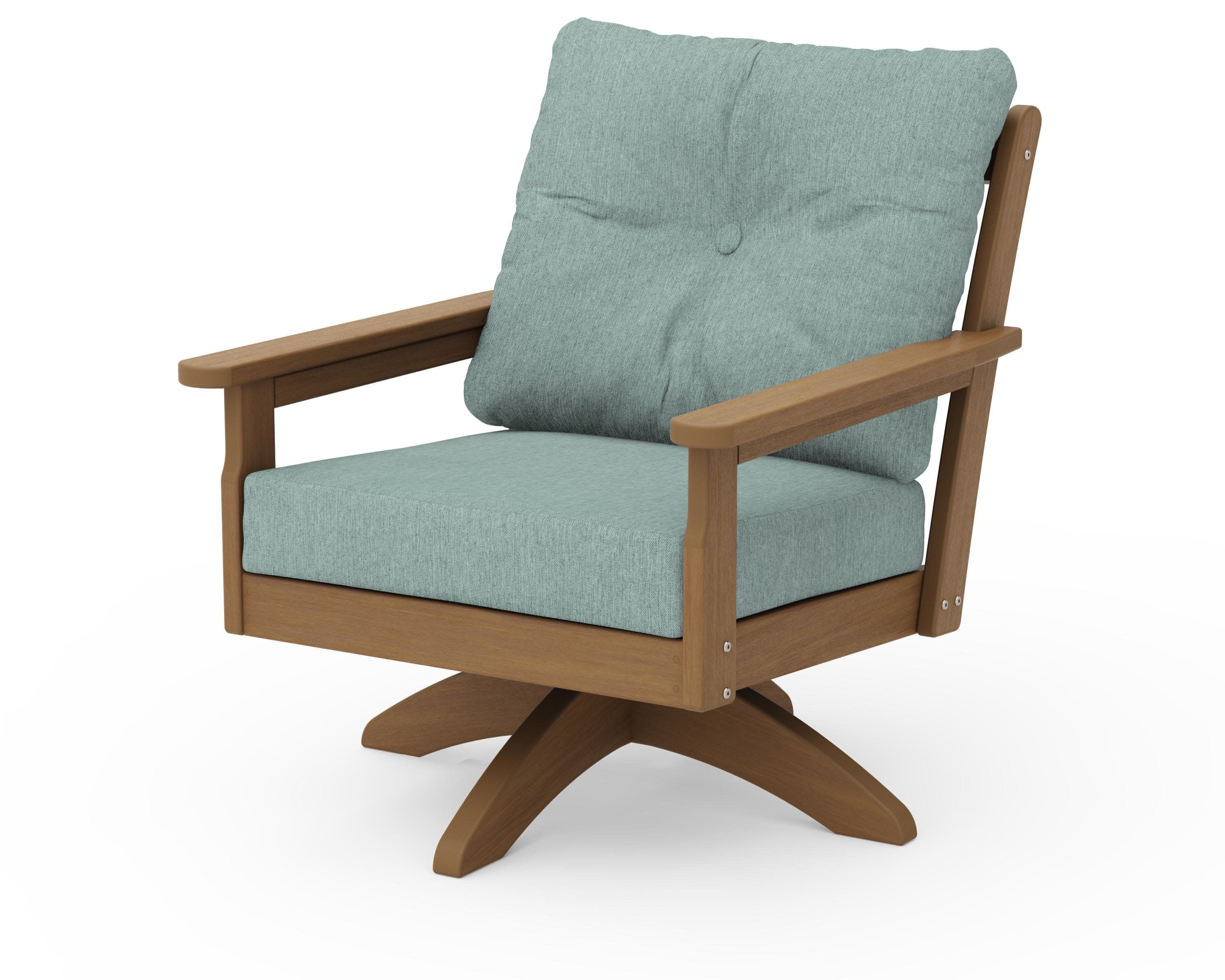 Vineyard Deep Seating Swivel Chair in Natural / Glacier Spa