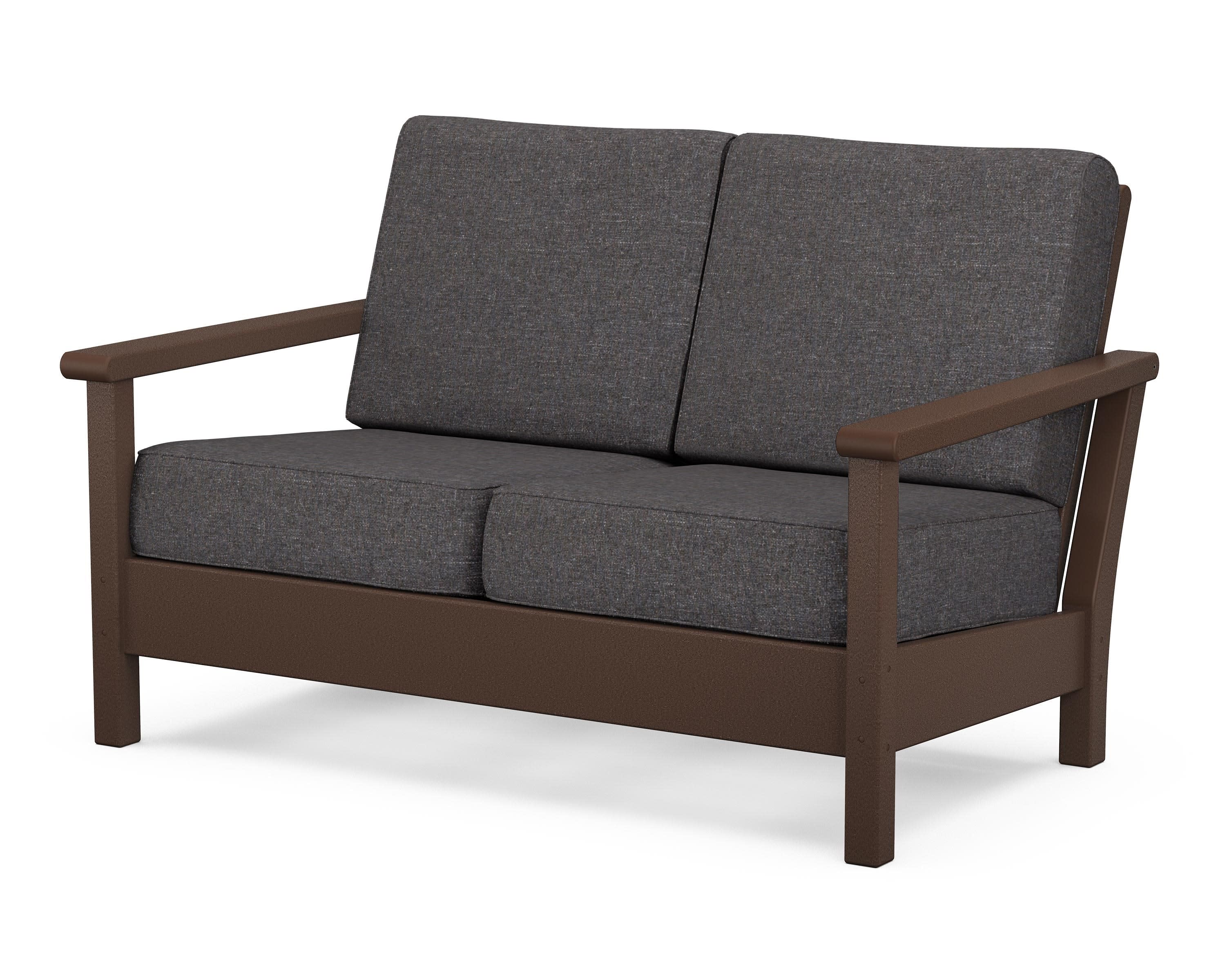 Harbour Deep Seating Loveseat in Mahogany / Ash Charcoal