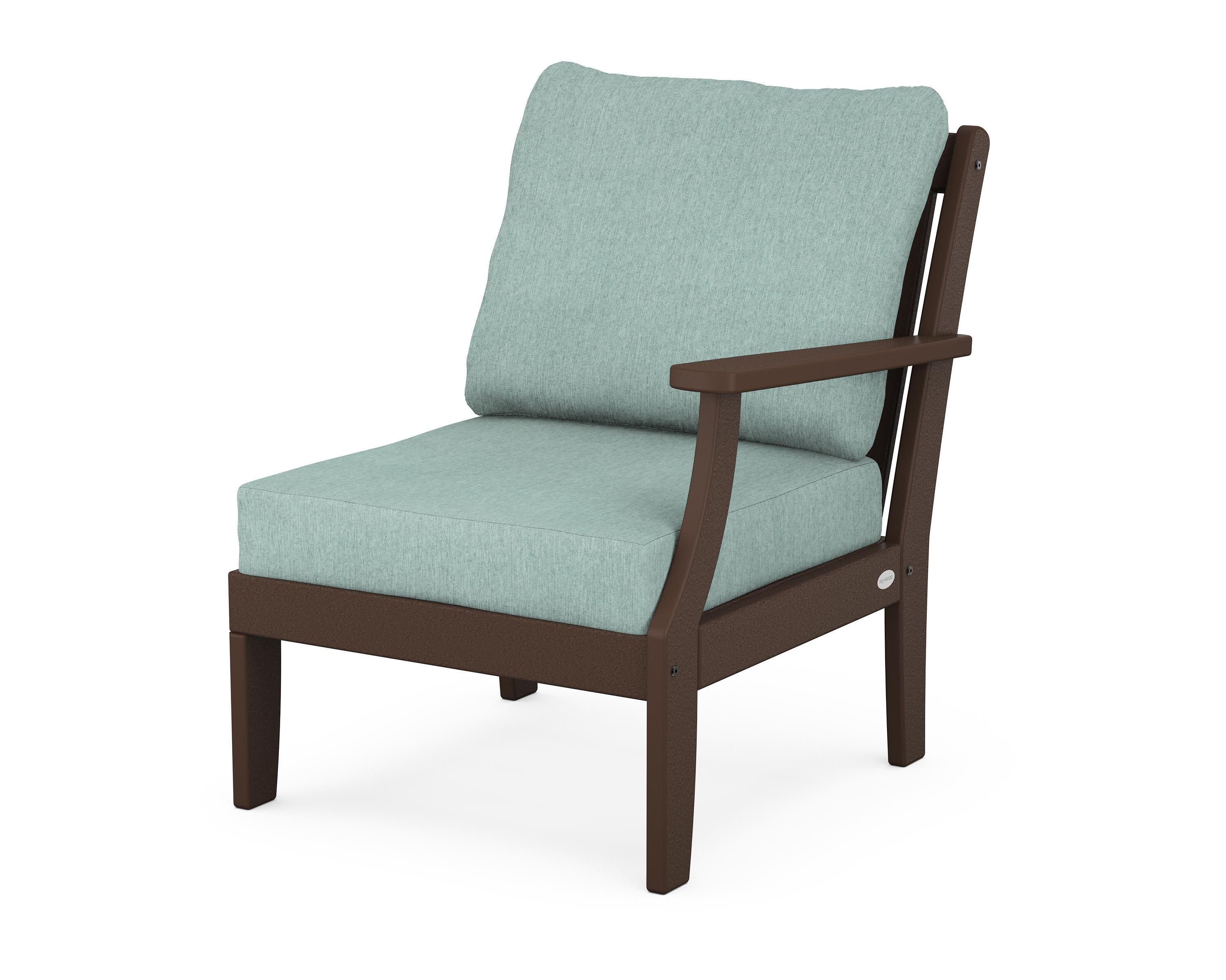 Braxton Modular Right Arm Chair in Mahogany / Glacier Spa