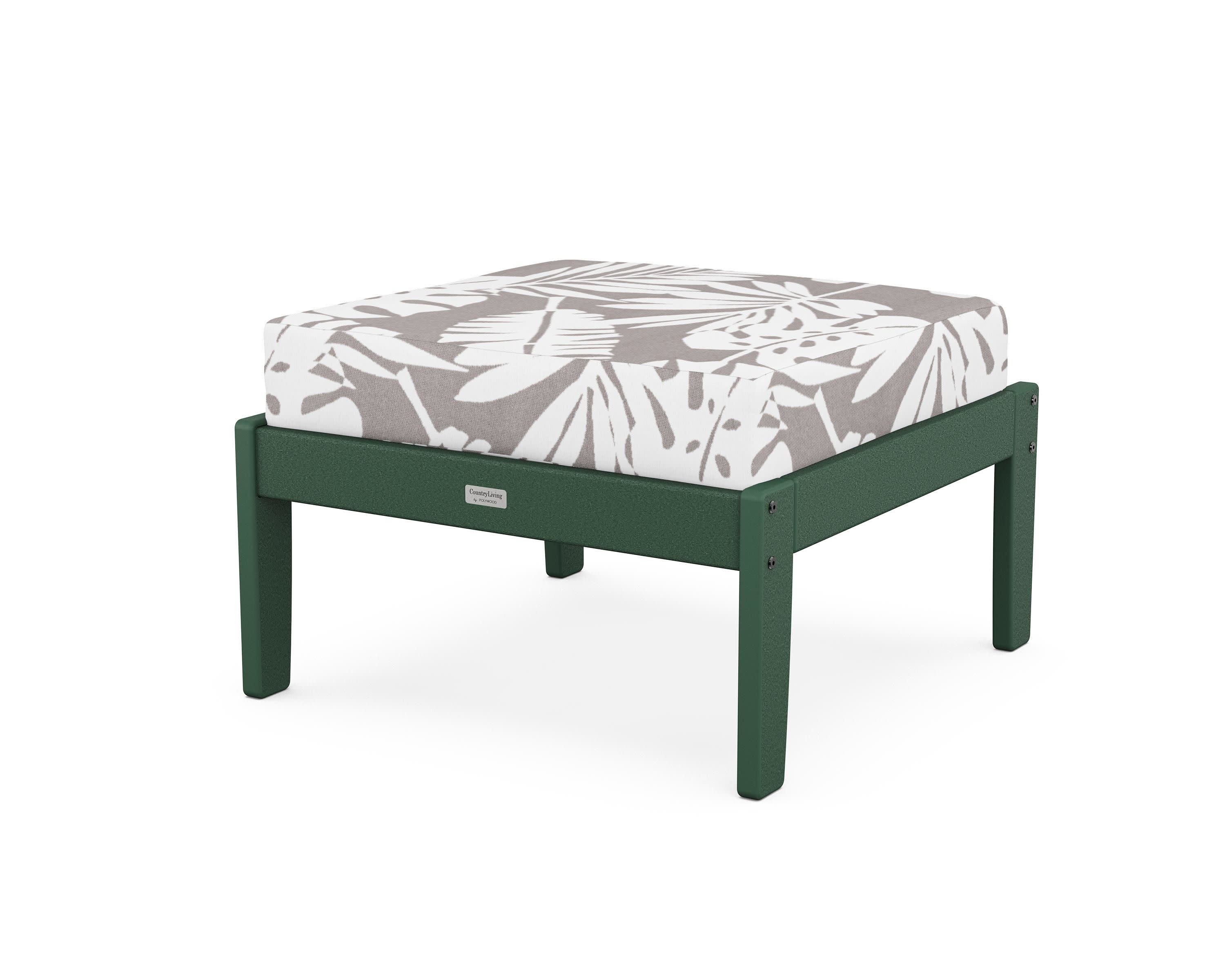 Cottage Deep Seating Ottoman in Green / Leaf Grey Mist