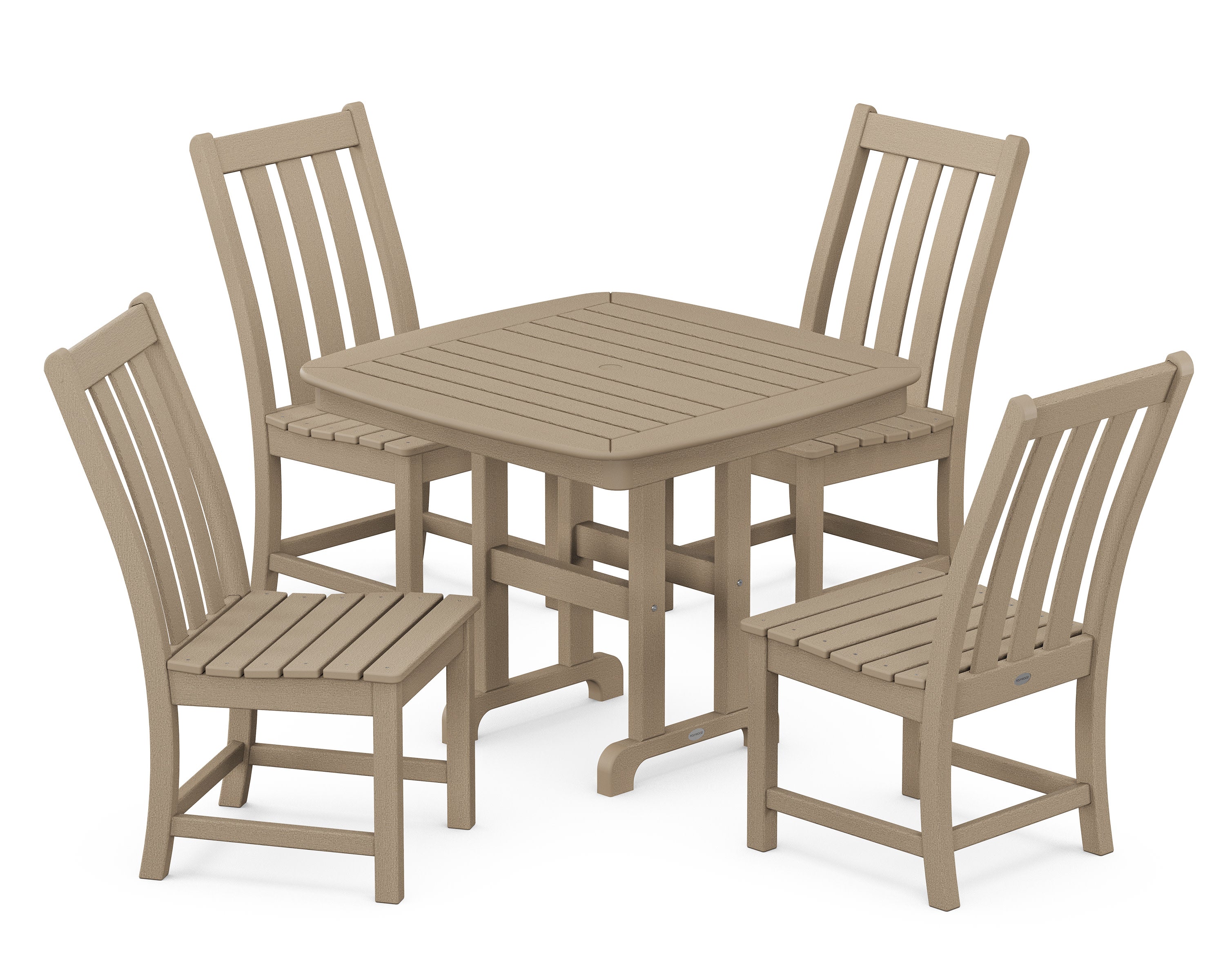 Vineyard 5-Piece Side Chair Dining Set in Vintage Sahara